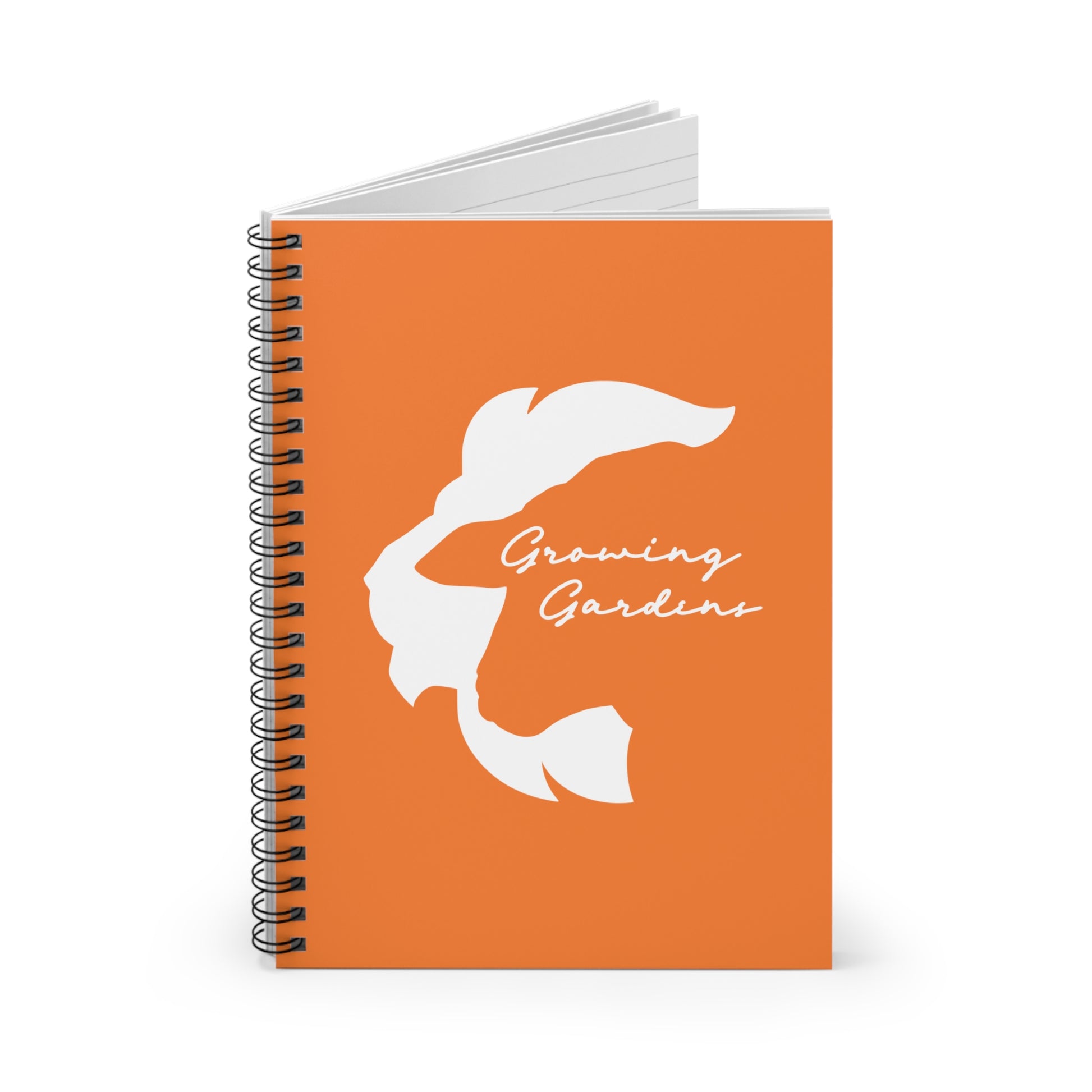 LL Design Spiral Notebook – White on Orange