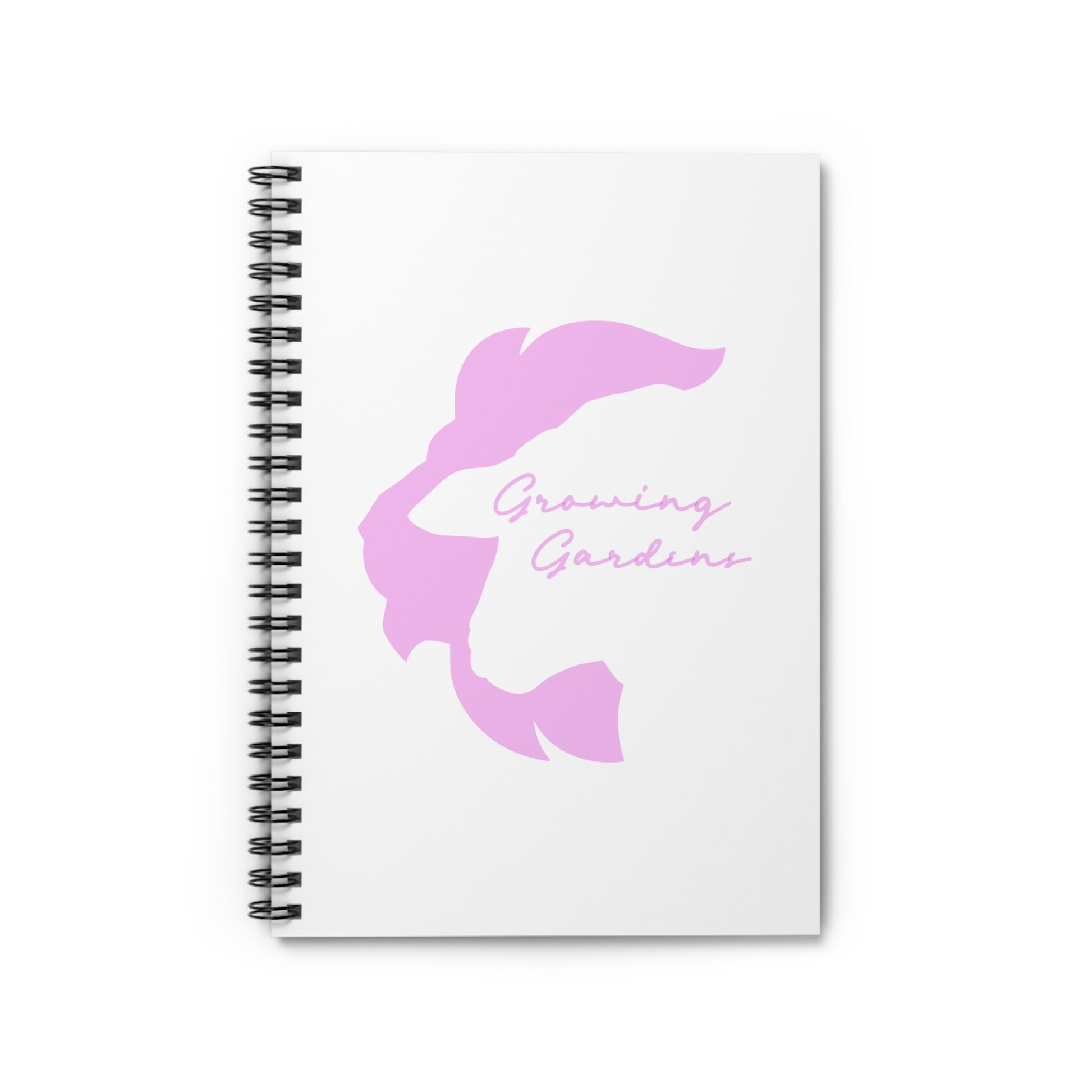 White Spiral Notebook with Pink LL Design