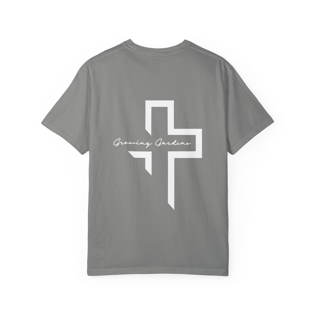 GG Script Tee with Cross - Granite