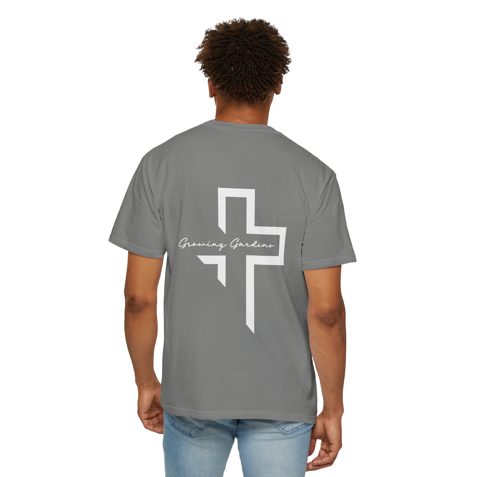 GG Script Tee with Cross - Granite
