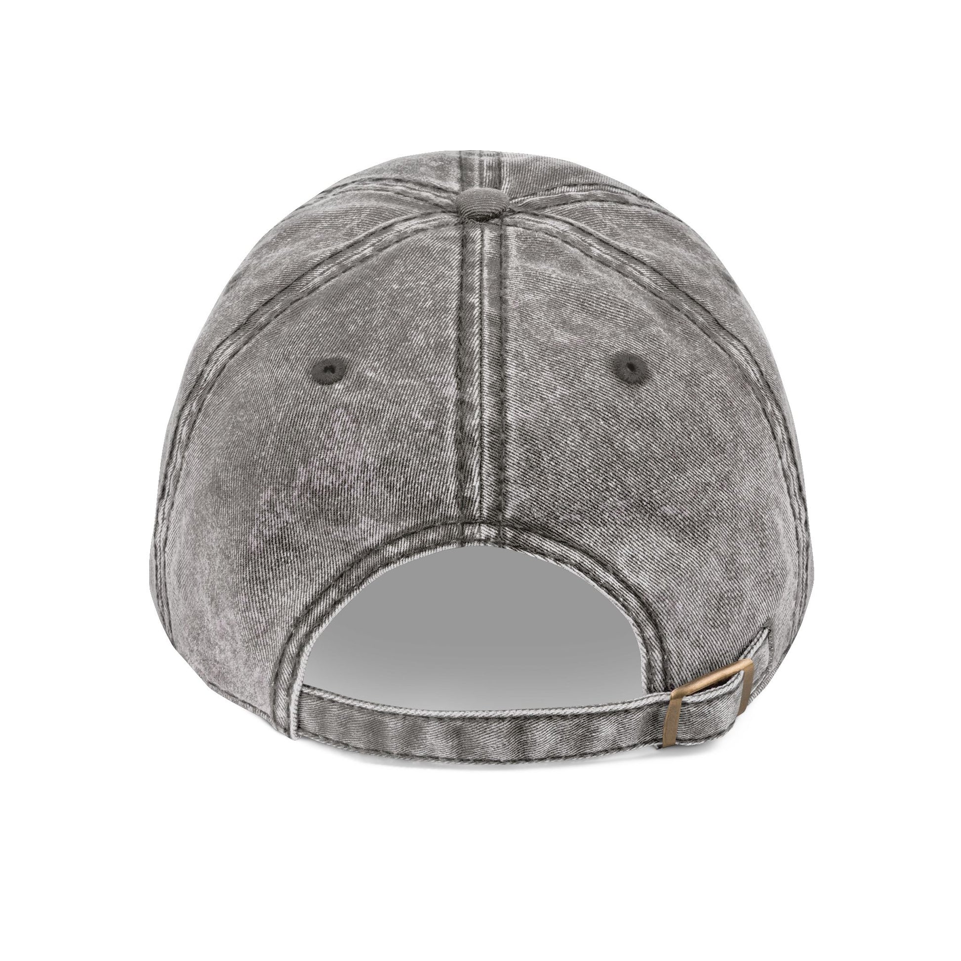 GG Script Embroidered Vintage Hat, White on Charcoal Grey