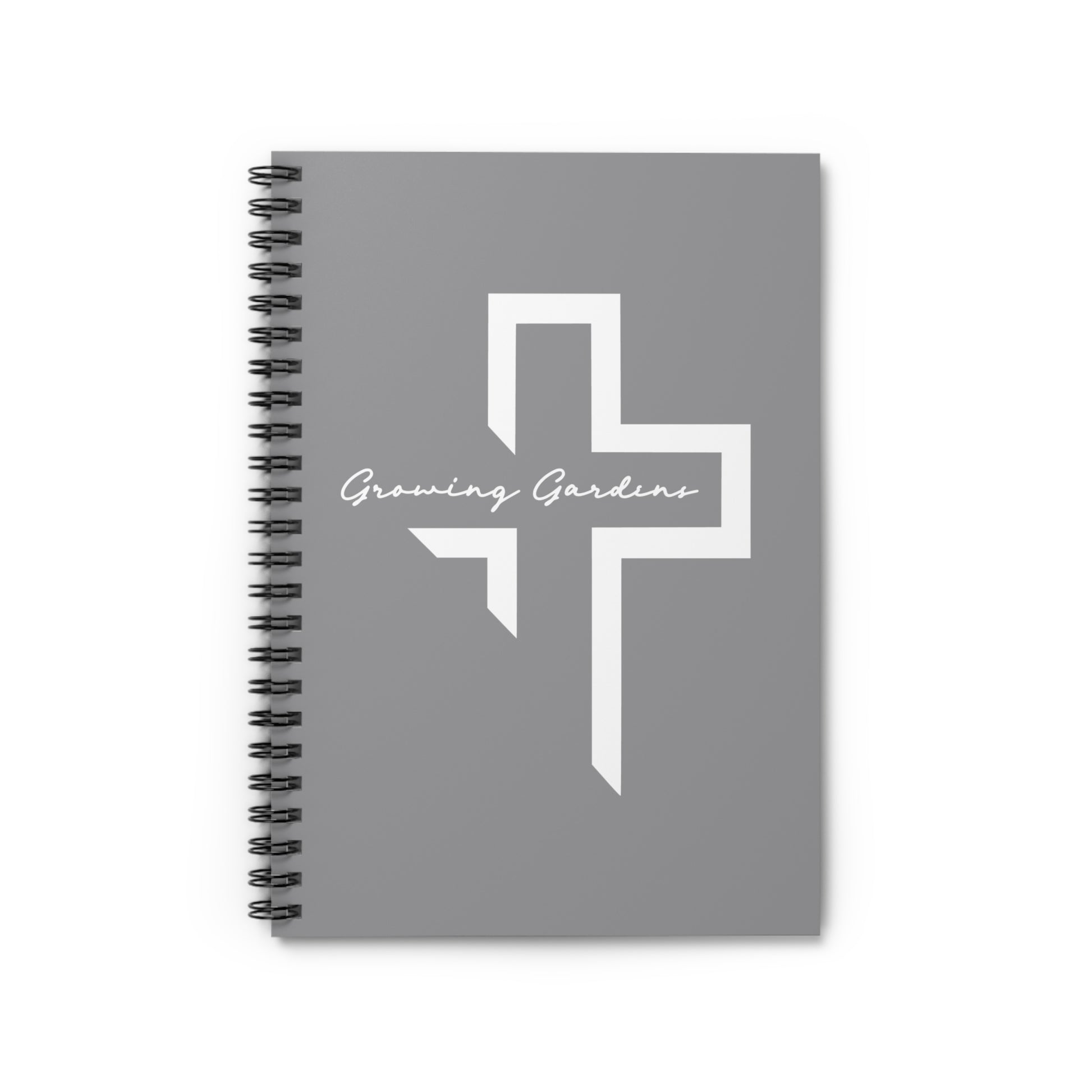GG Cross Spiral Notebook – White on Gray