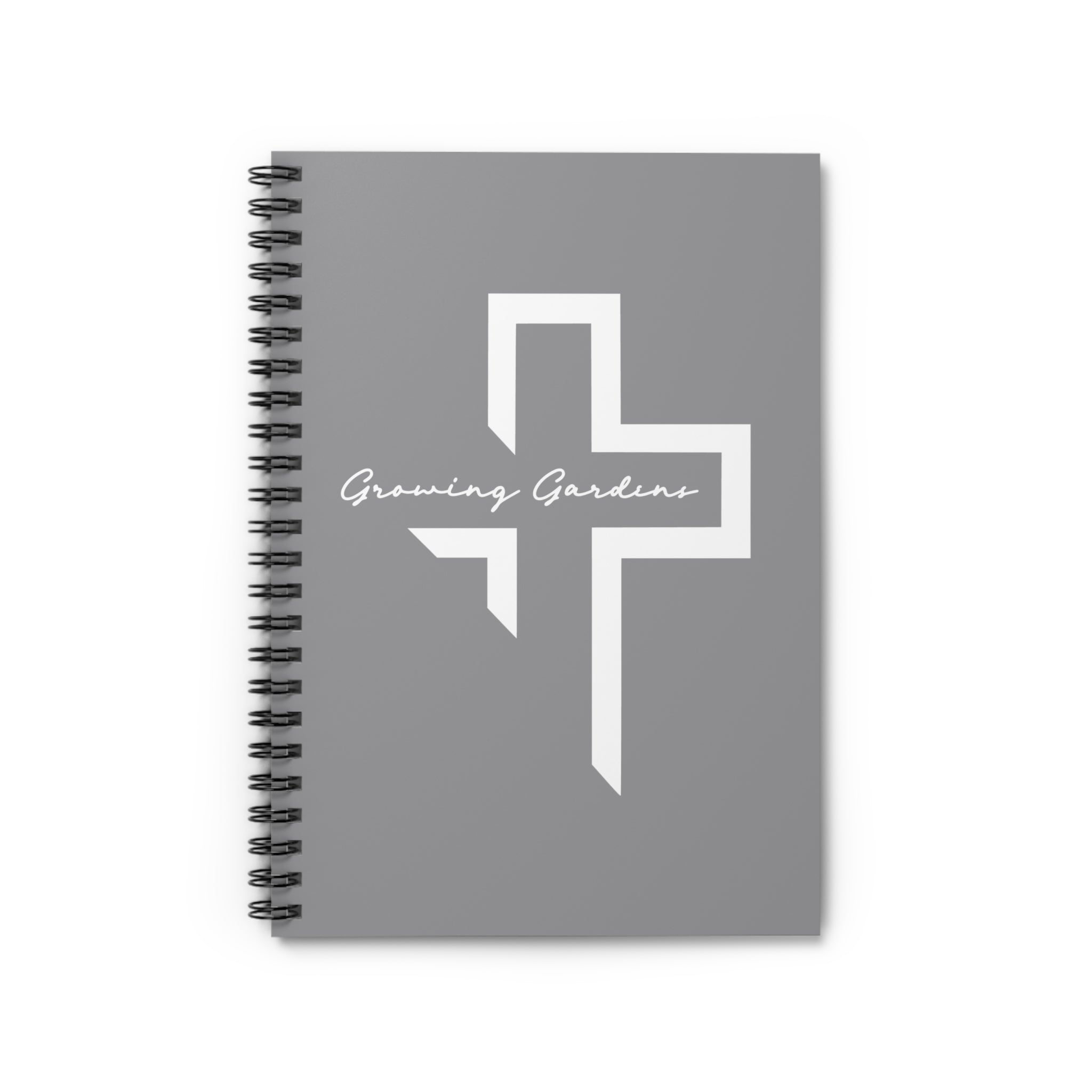 GG Cross Spiral Notebook – White on Gray