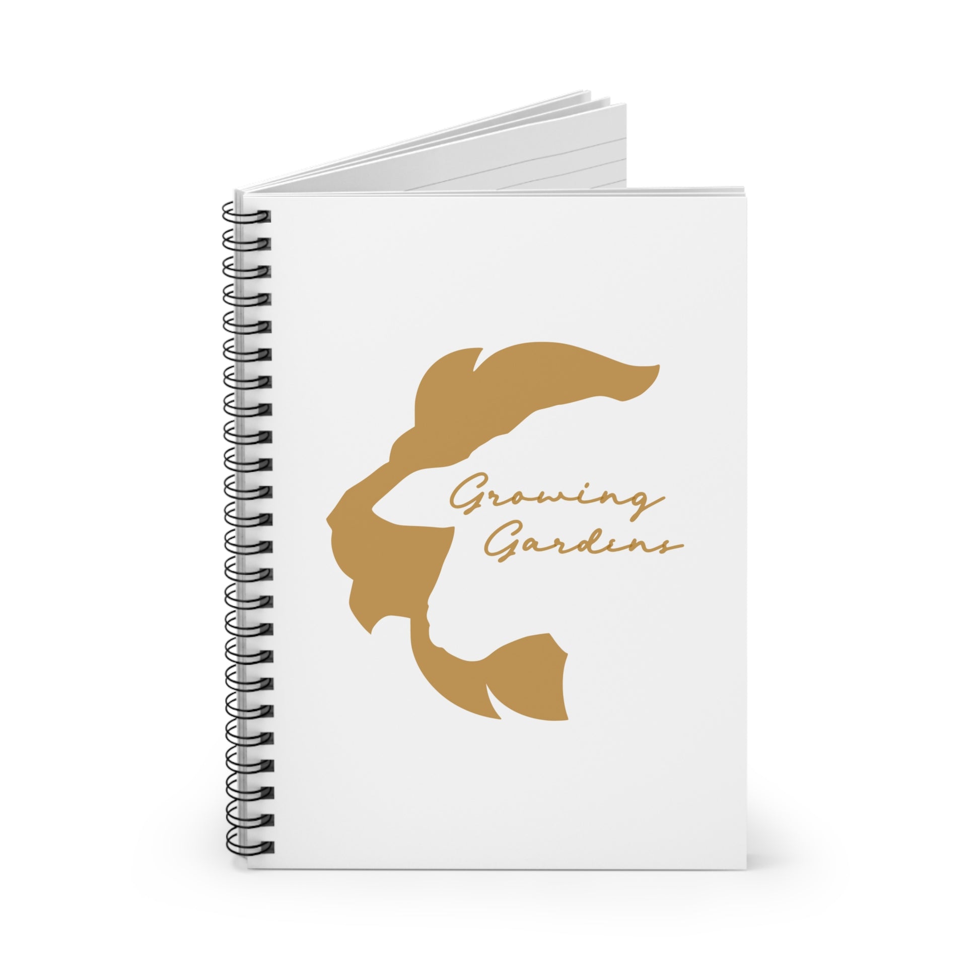 White Spiral Notebook with Burnt Orange LL Design