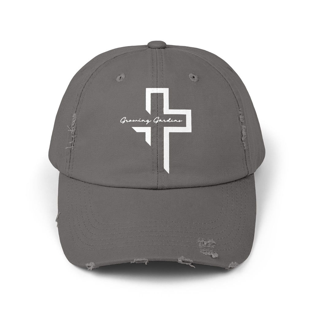 GG Cross Hat, Two-Tone White on Nickel