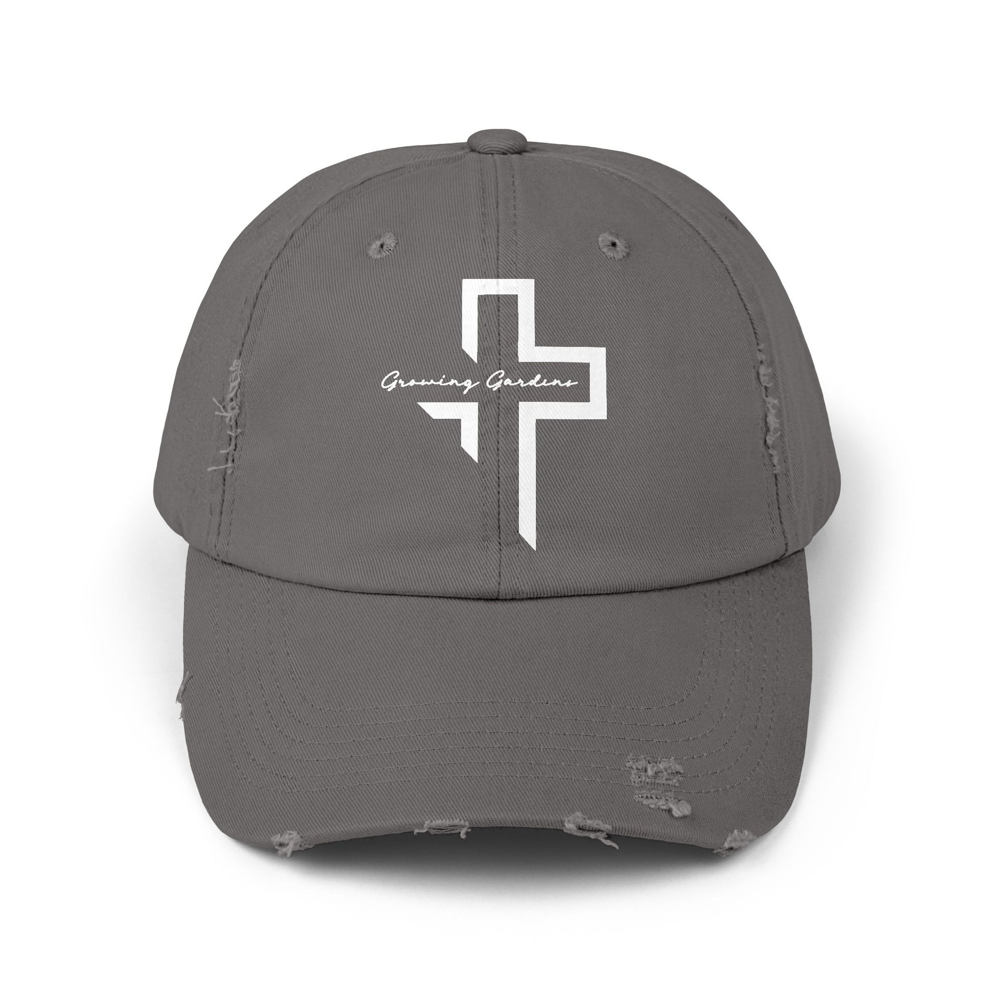 GG Cross Hat, Two-Tone White on Nickel