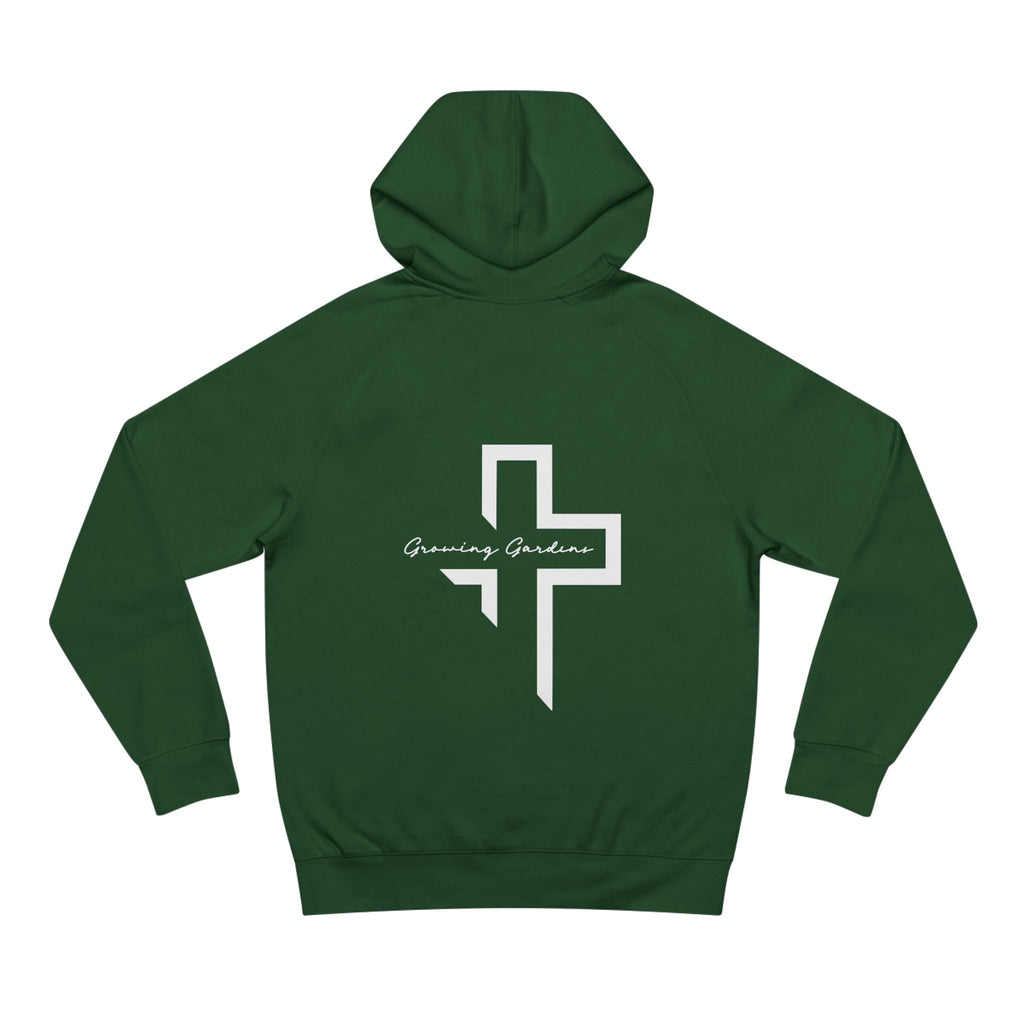GG Script with Cross Hoodie - Forest Green