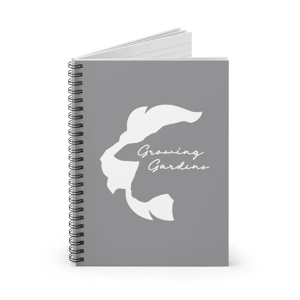 LL Design Spiral Notebook – White on Grey
