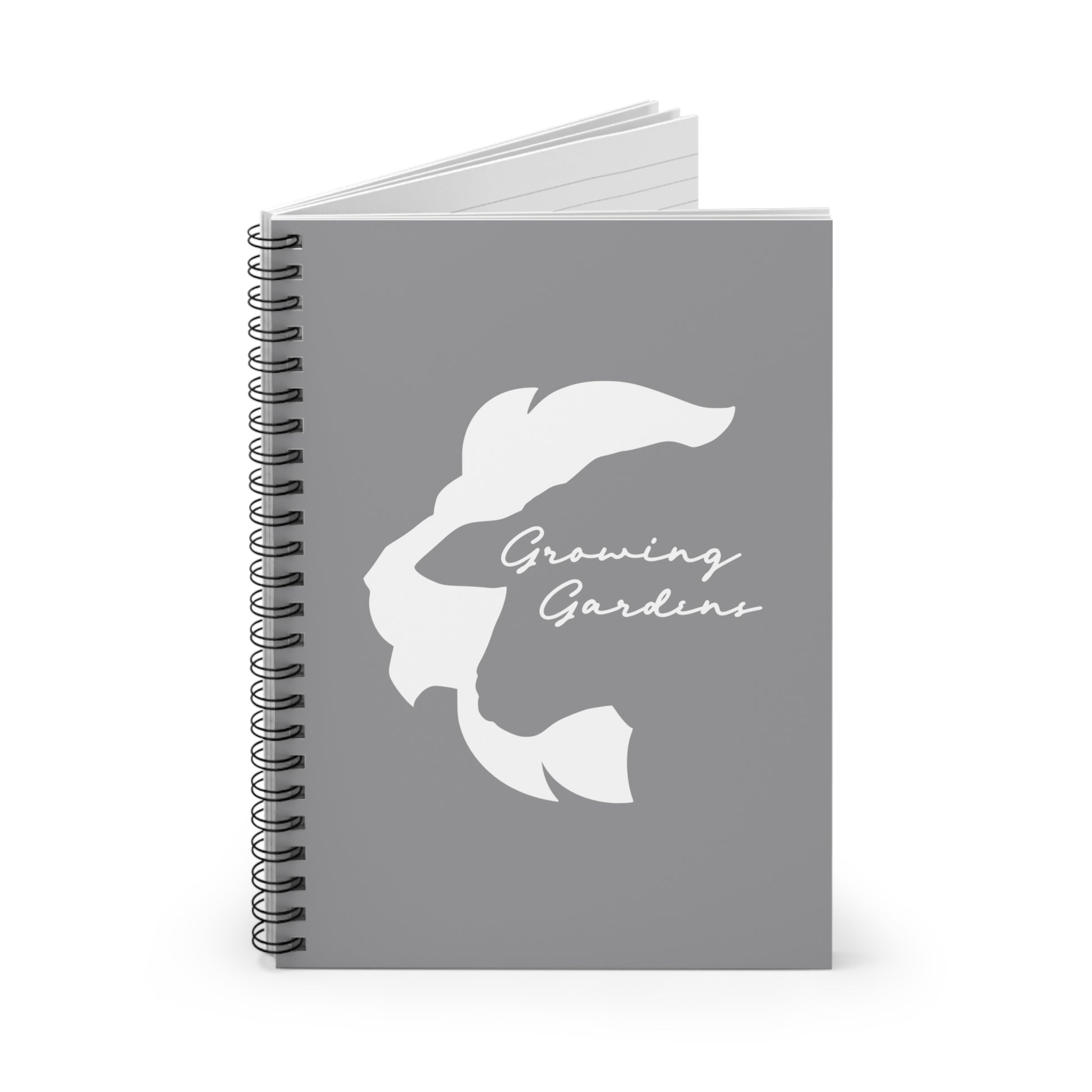 LL Design Spiral Notebook – White on Grey