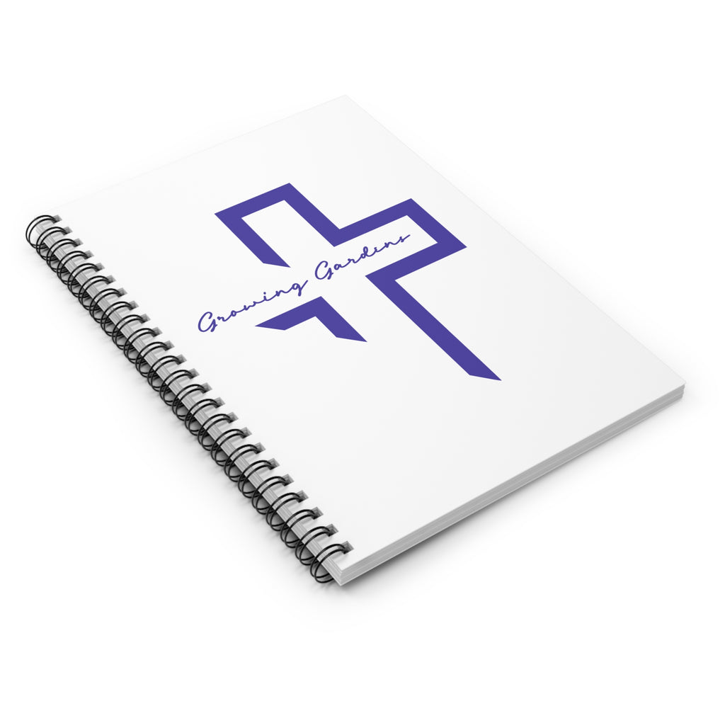 White Spiral Notebook with Blue Cross