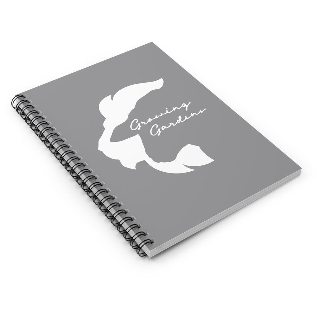 LL Design Spiral Notebook – White on Grey