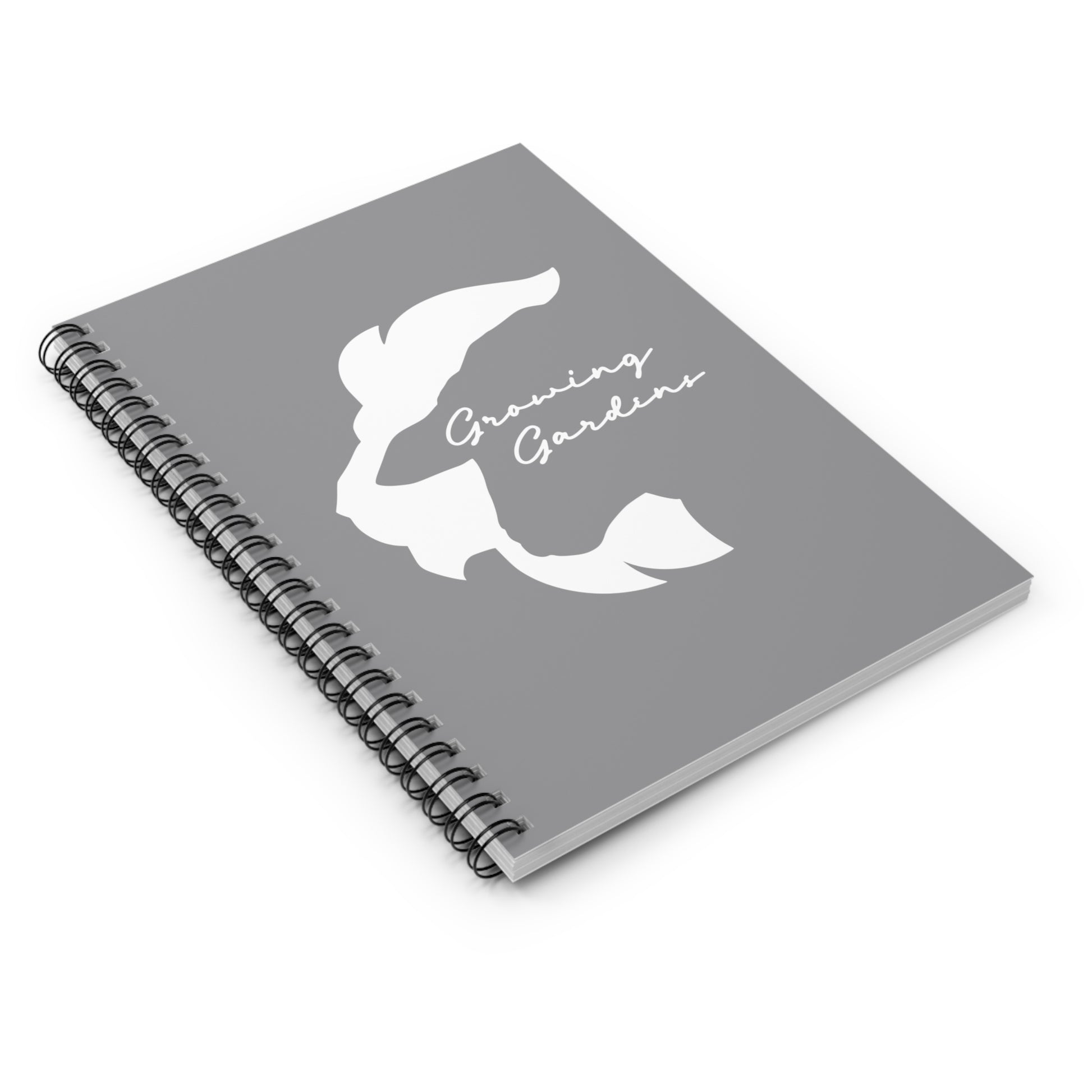 LL Design Spiral Notebook – White on Grey