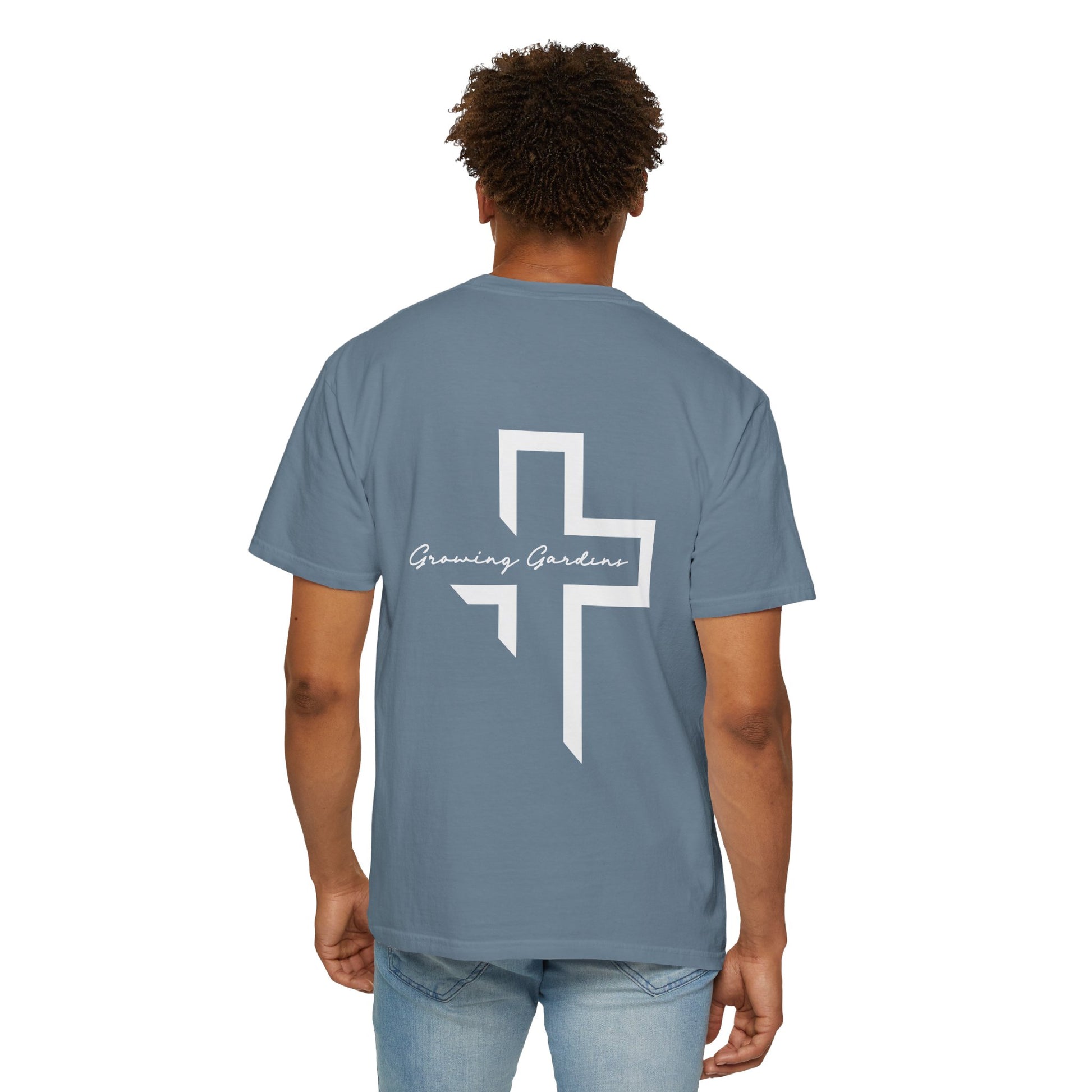 Quarter Chest GG Cross Tee - Ice Blue