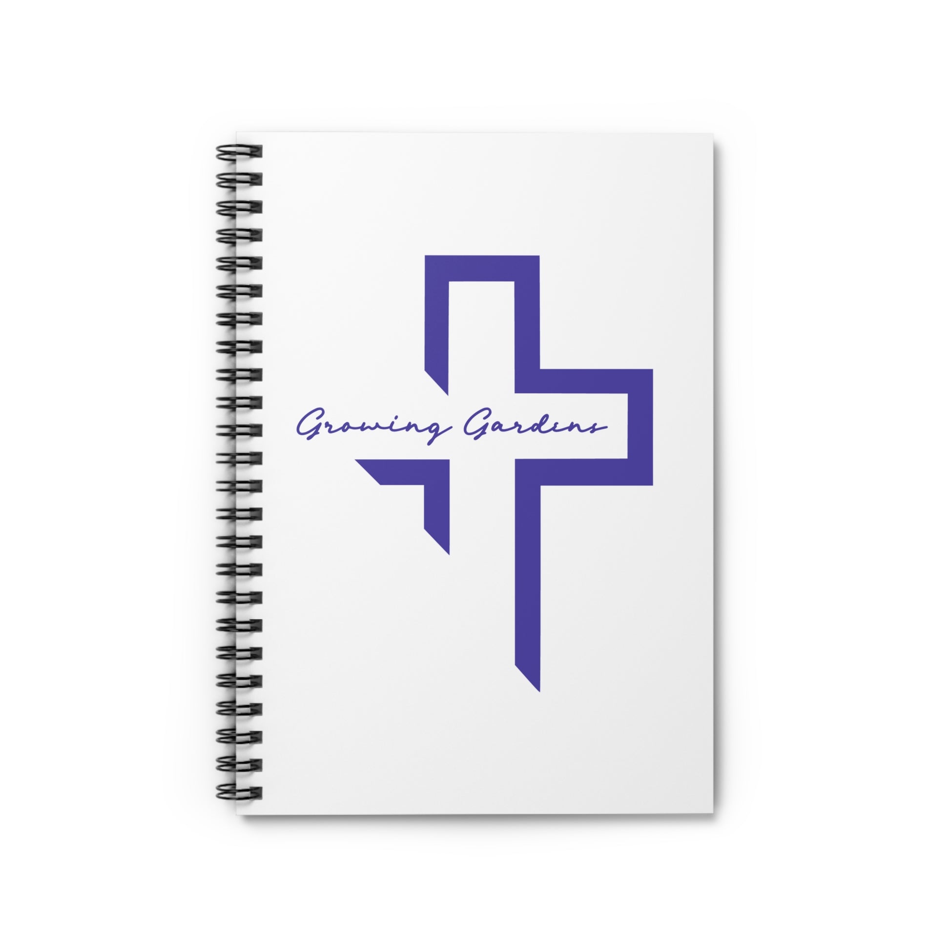 White Spiral Notebook with Blue Cross
