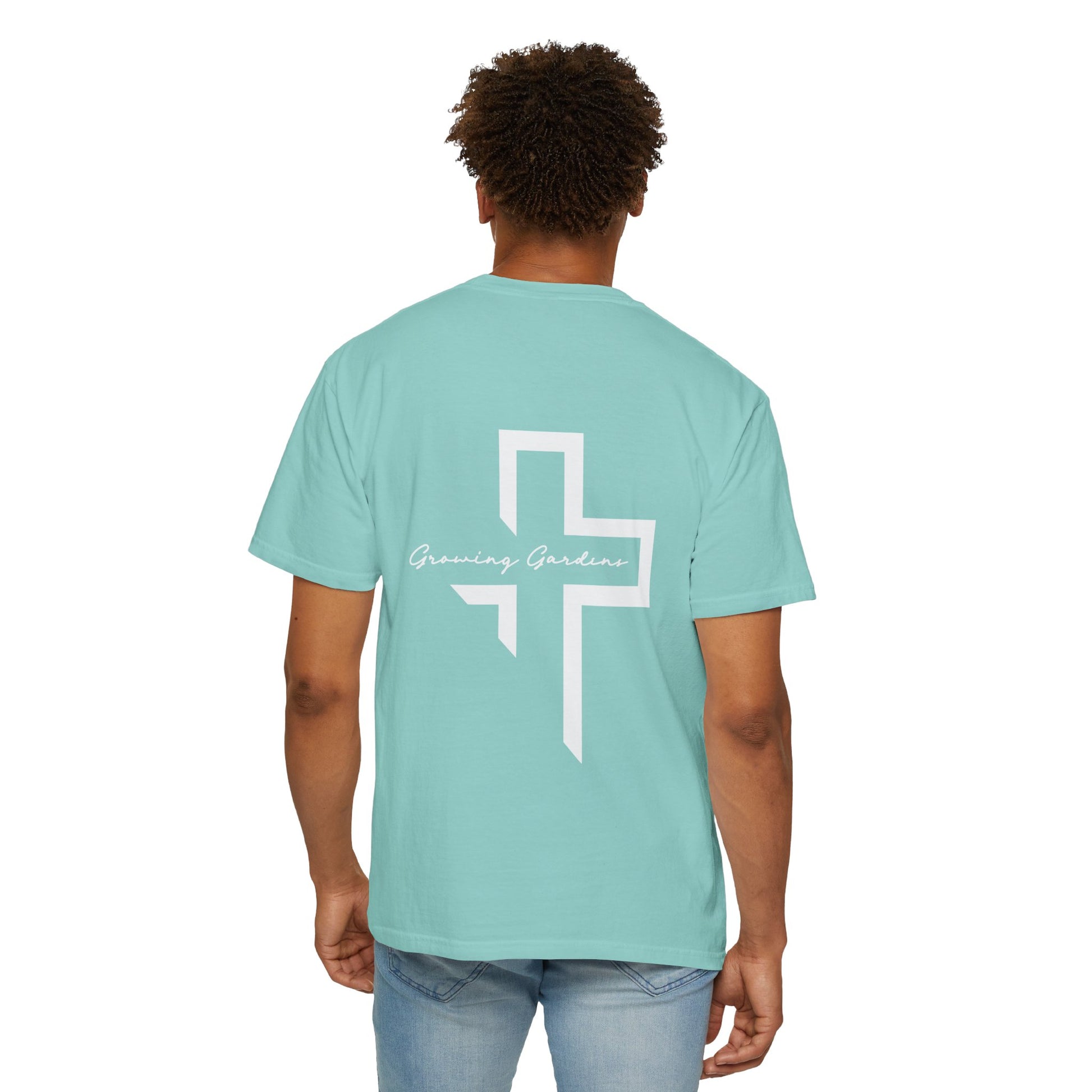 GG Script Tee with Cross - Chalky Mint