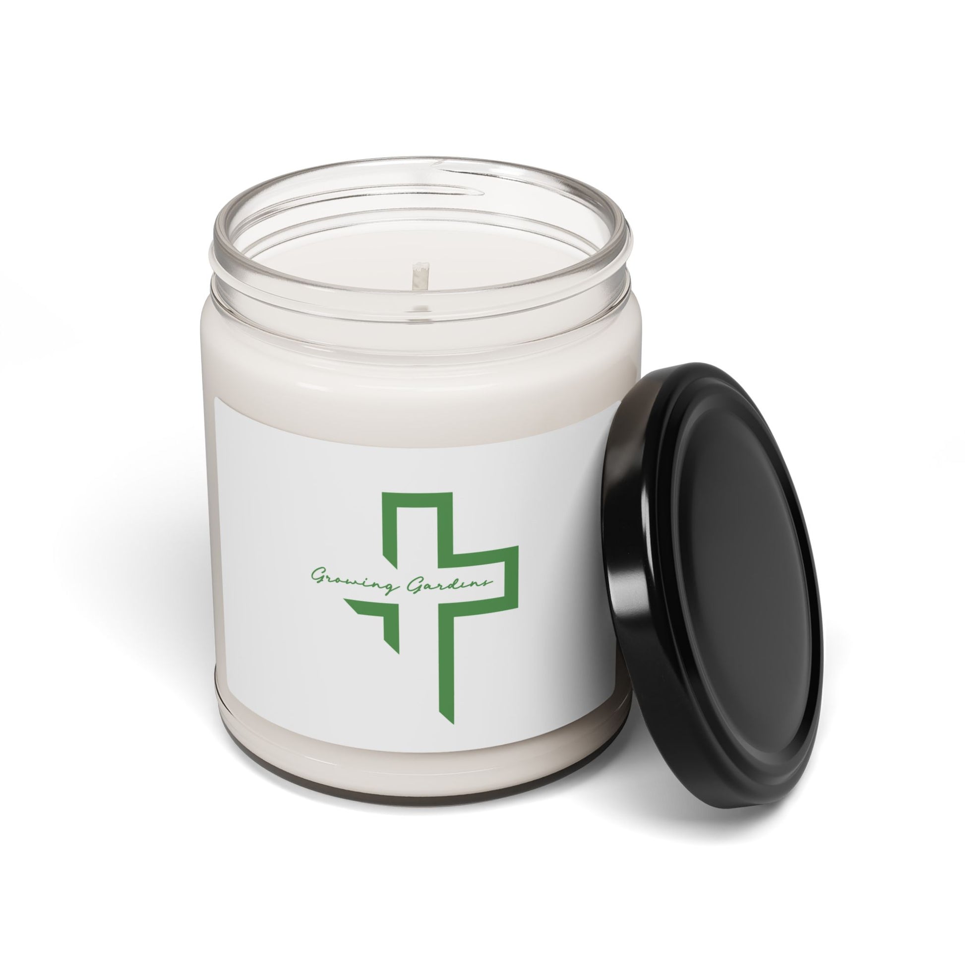 GG Cross Design Candle - Warm Green