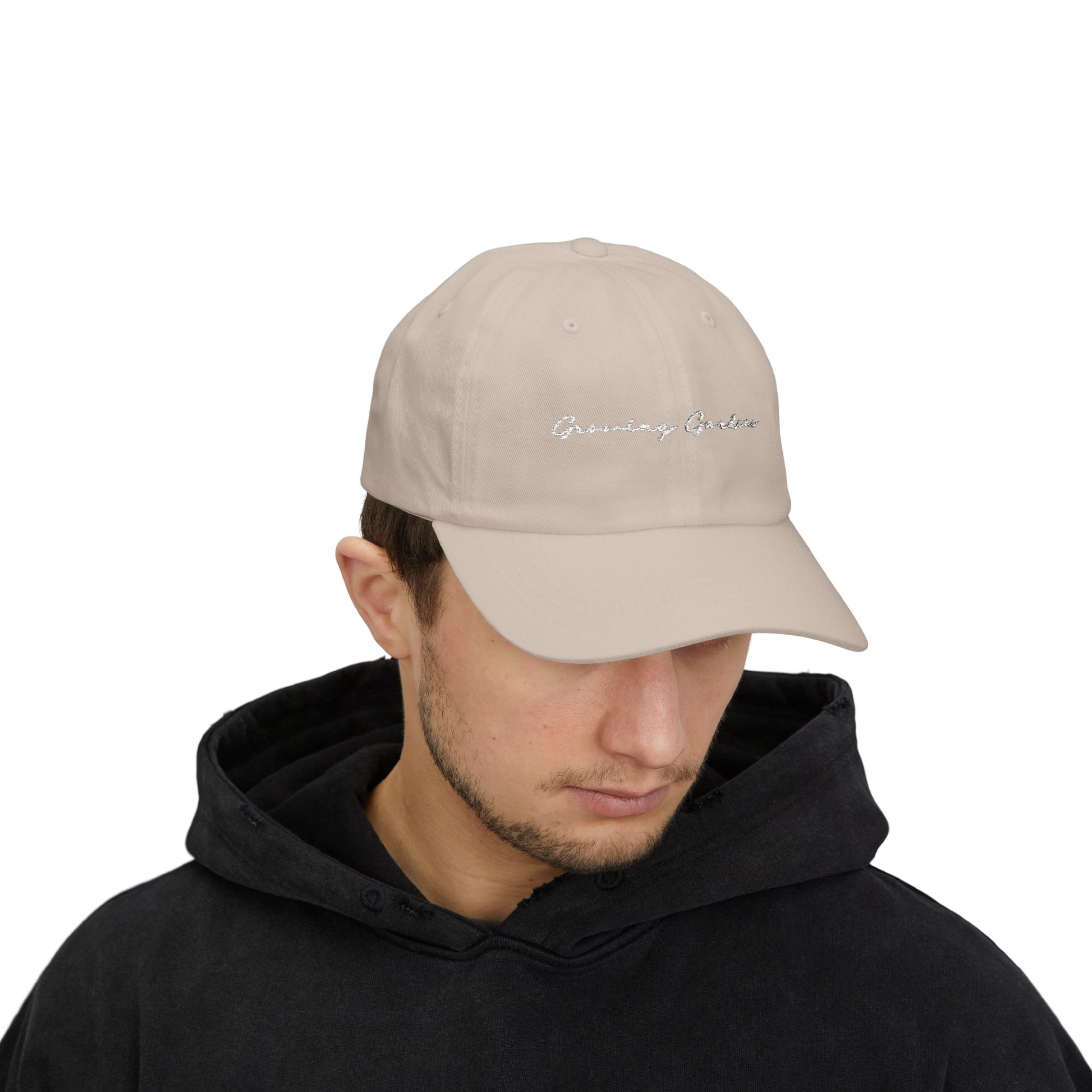 GG Script Classic Dad Cap - White on Stone