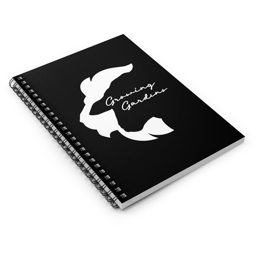 LL Design Spiral Notebook – White on Black