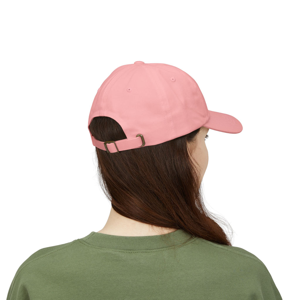 GG Script Classic Dad Cap - White on Pink
