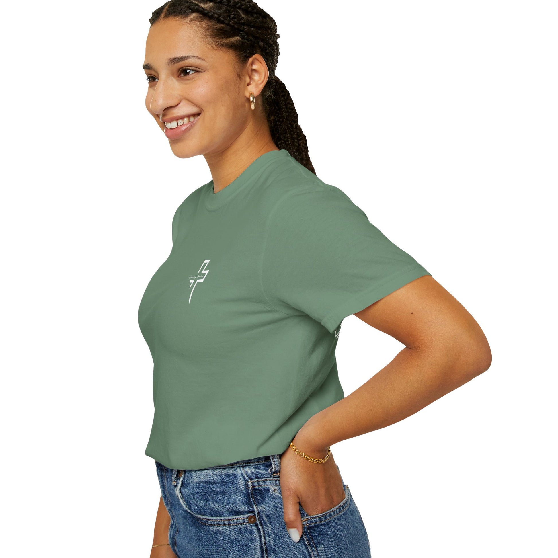 Quarter Chest GG Cross Tee - Light Green