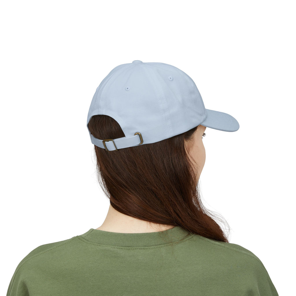 GG Script Classic Dad Cap - White on Light Blue
