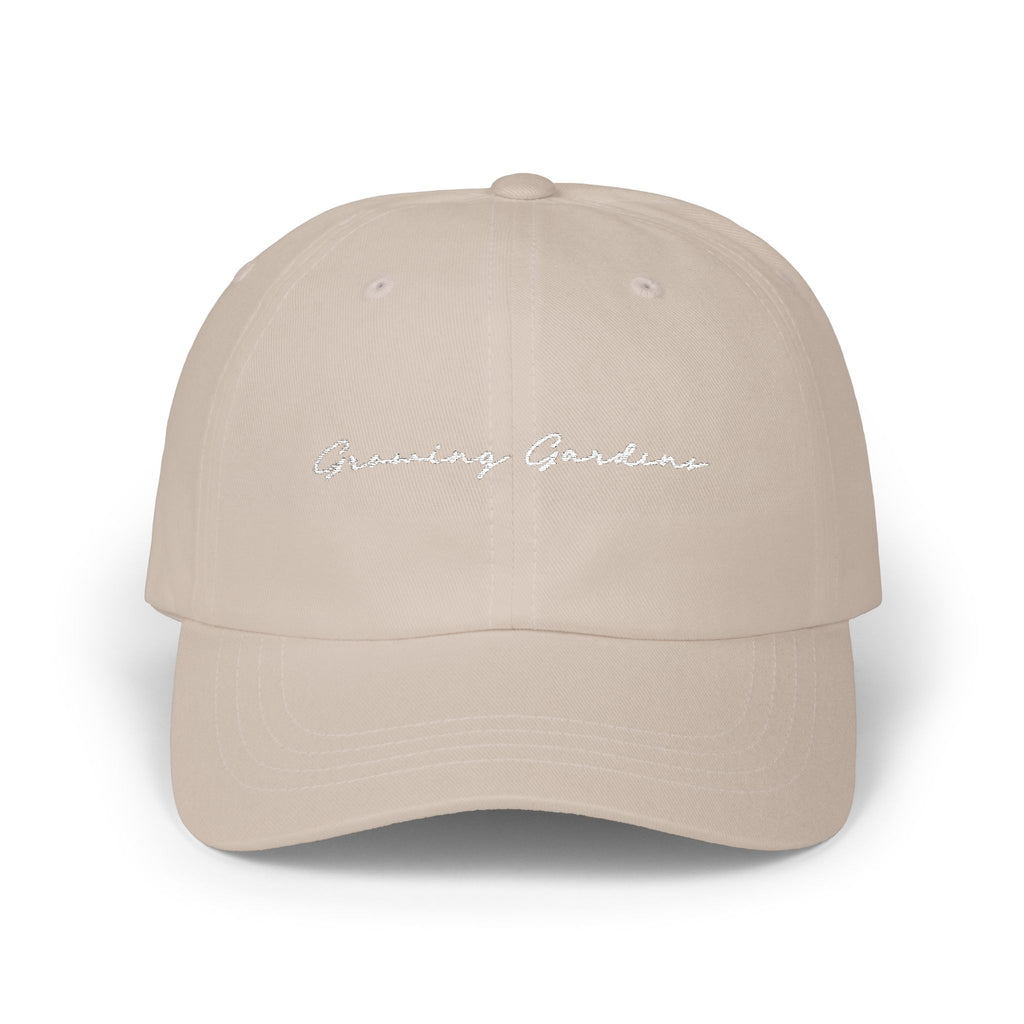 GG Script Classic Dad Cap - White on Stone