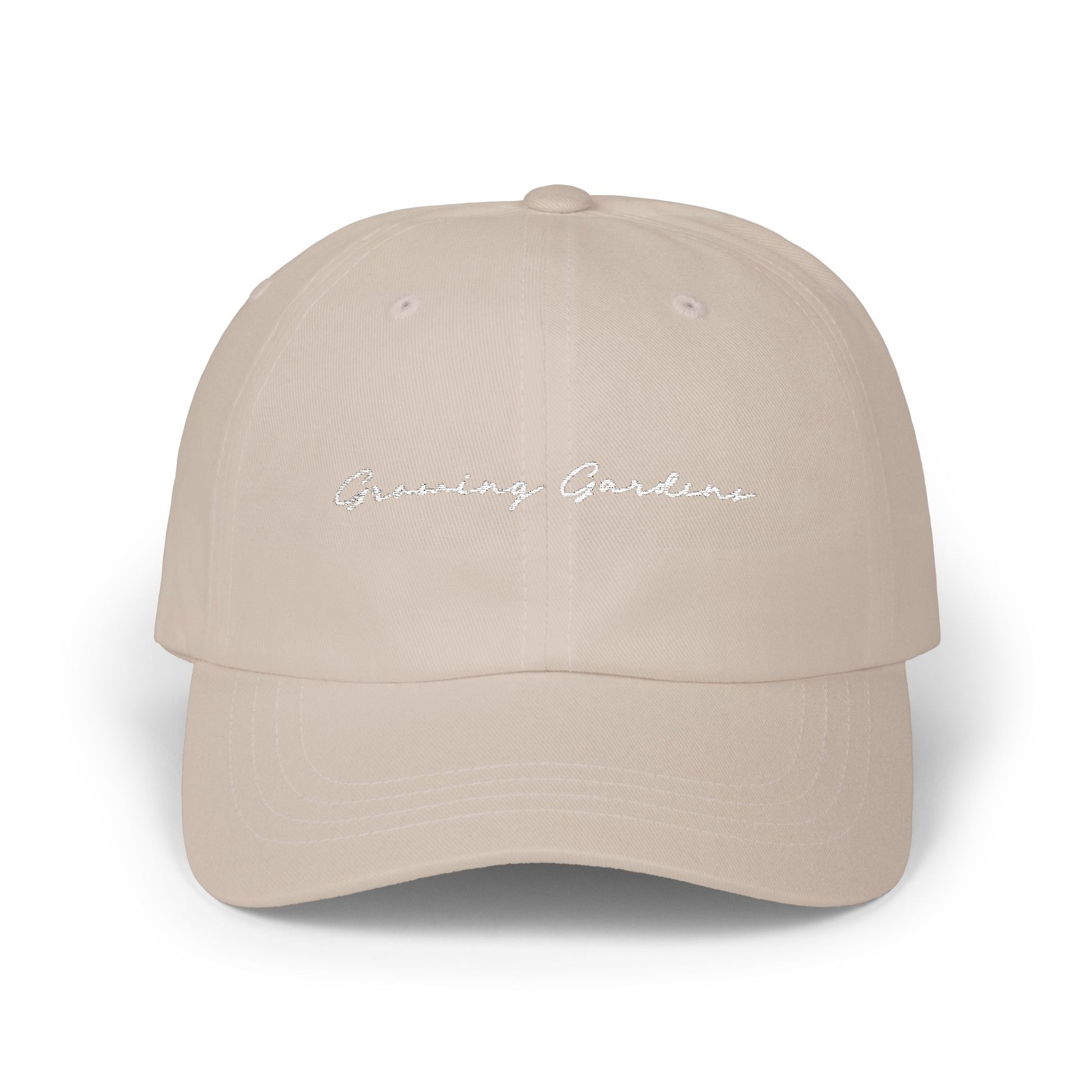 GG Script Classic Dad Cap - White on Stone