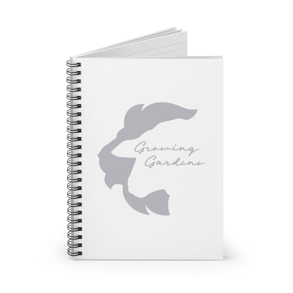 White Spiral Notebook with Grey LL Design