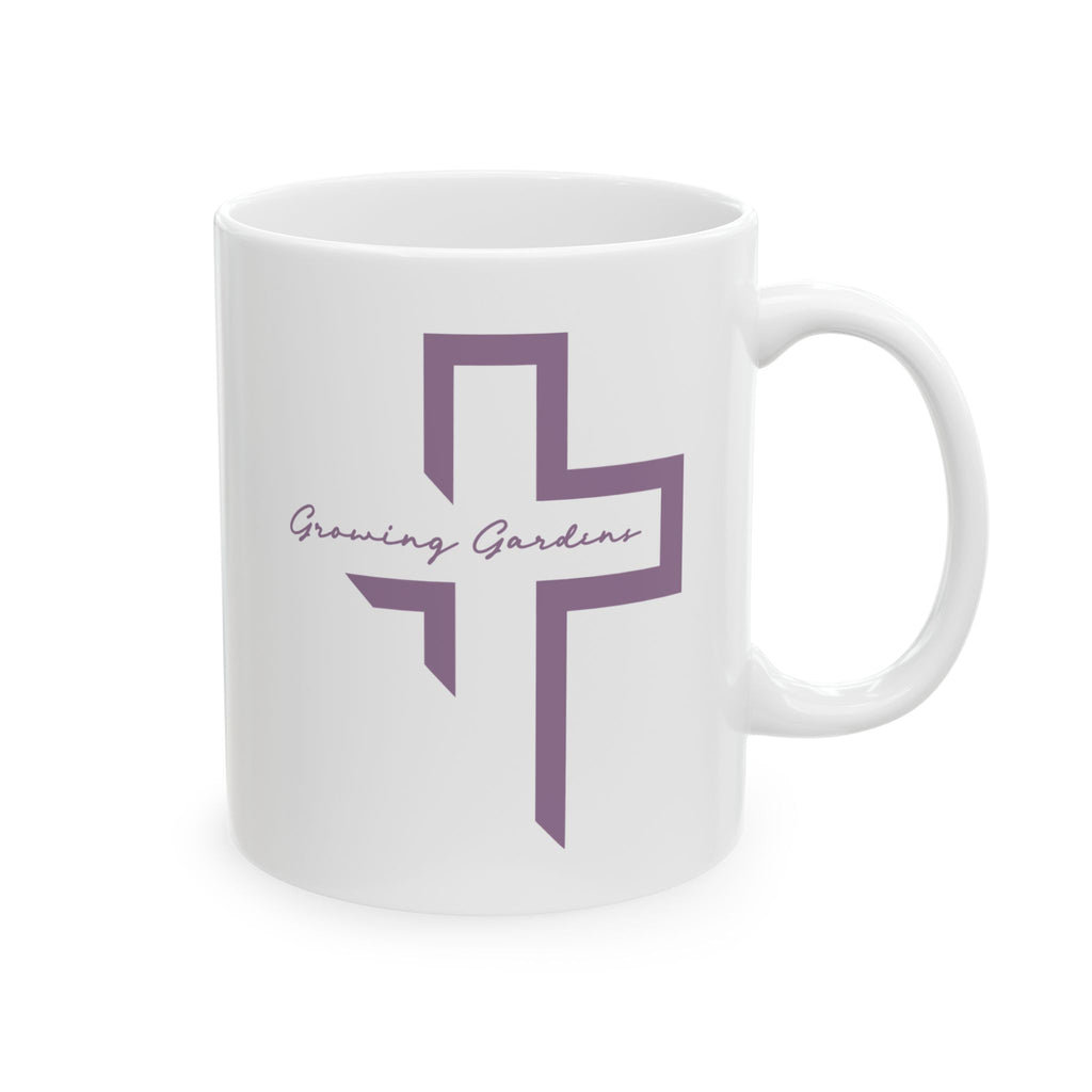 GG Cross Coffee Mug, Purple on White
