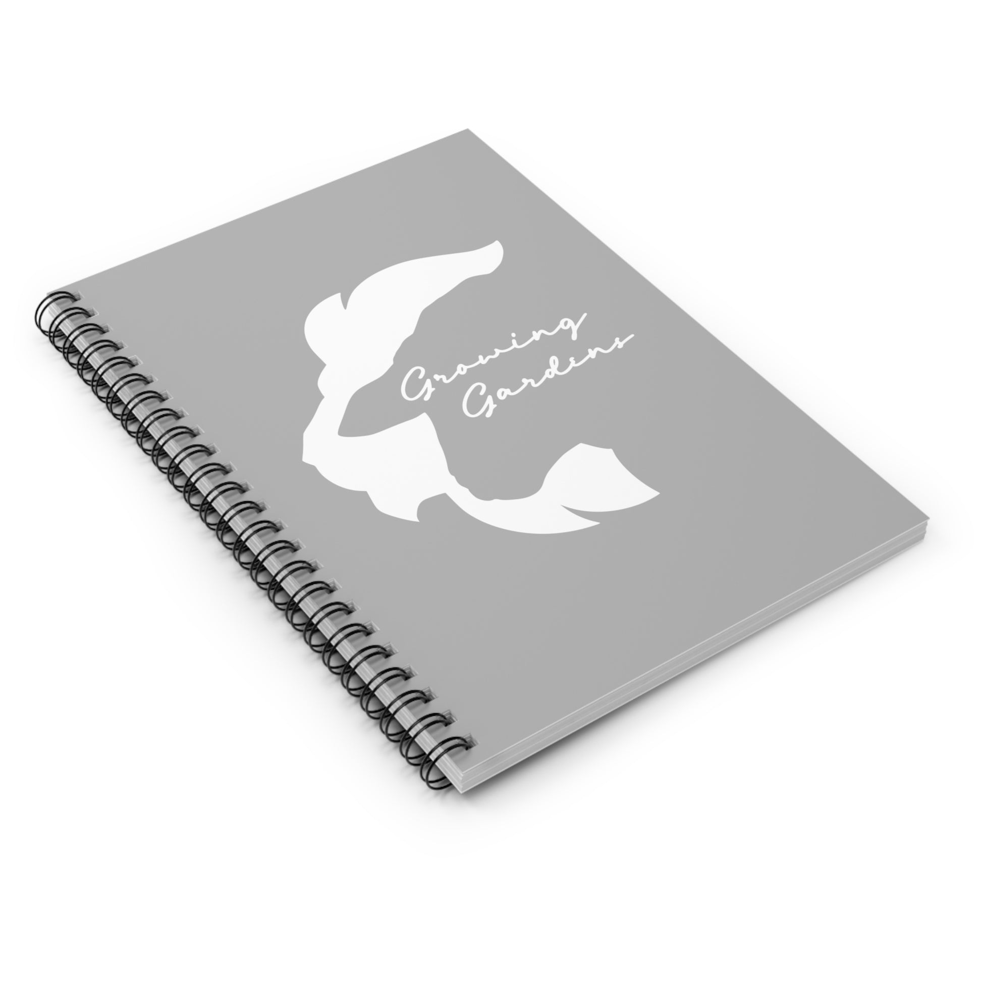 LL Design Spiral Notebook – White on Light Gray