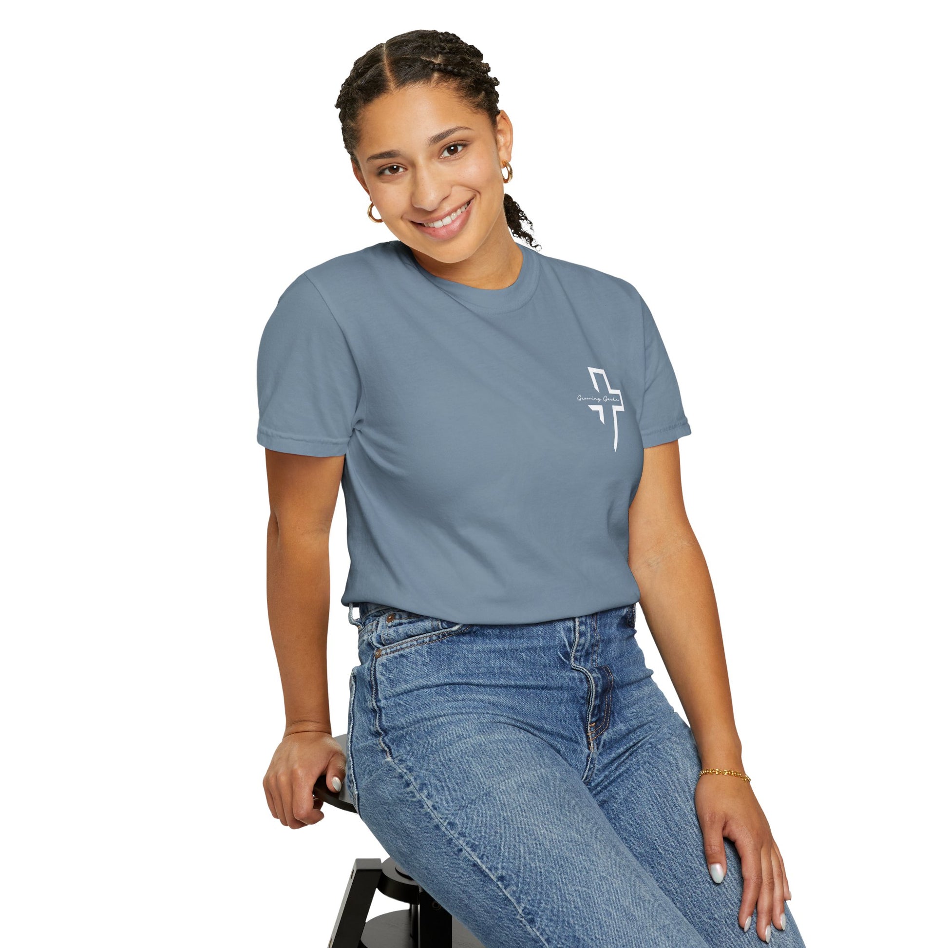 Quarter Chest GG Cross Tee - Ice Blue