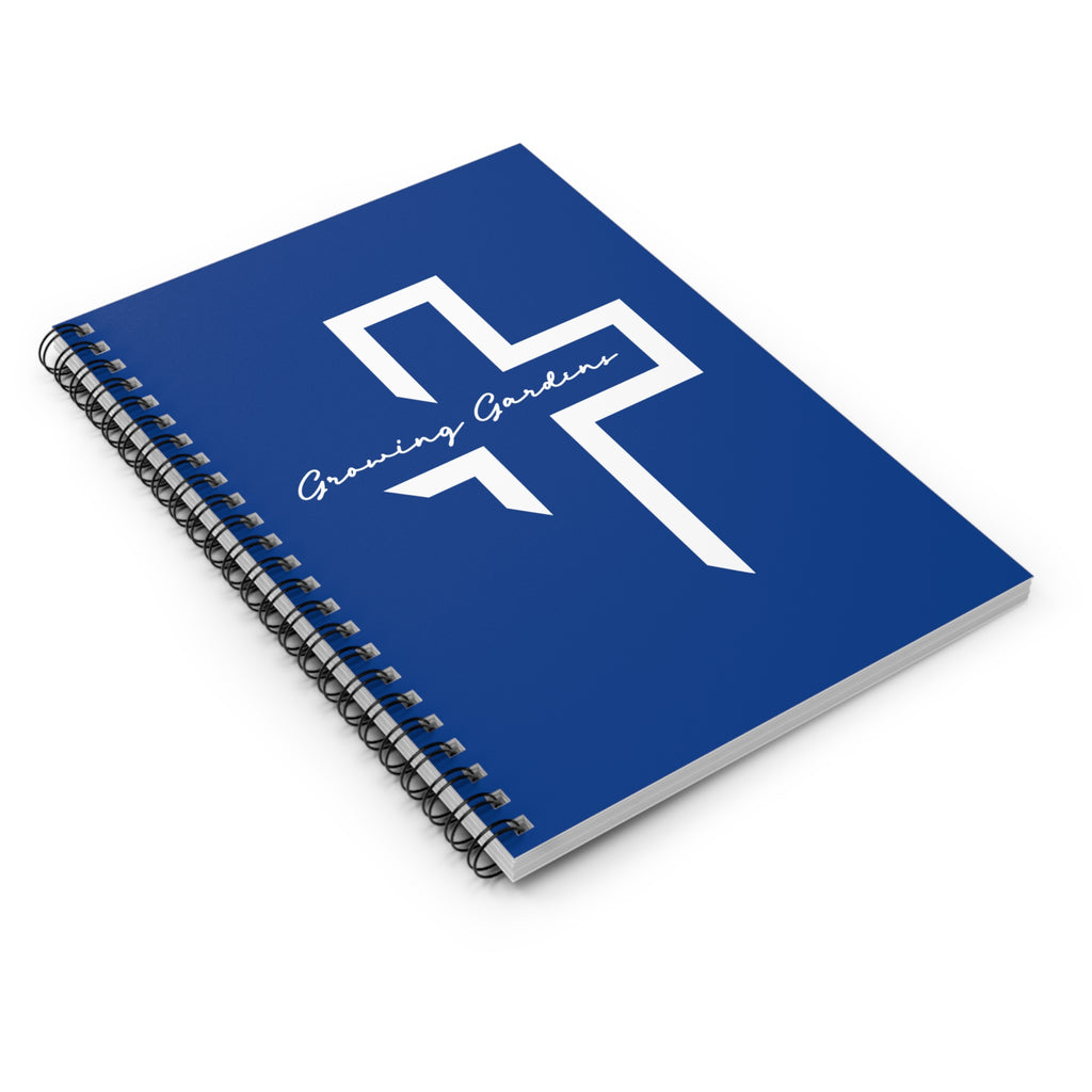 GG Cross Spiral Notebook – White on Dark Blue