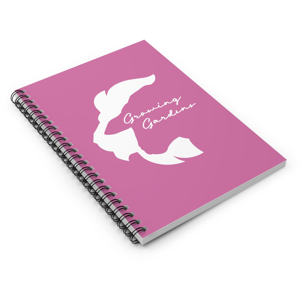 LL Design Spiral Notebook – White on Pink