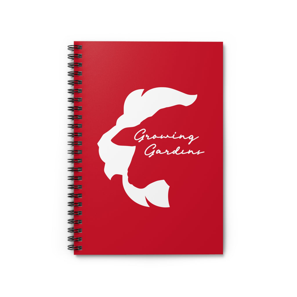 LL Design Spiral Notebook – White on Red