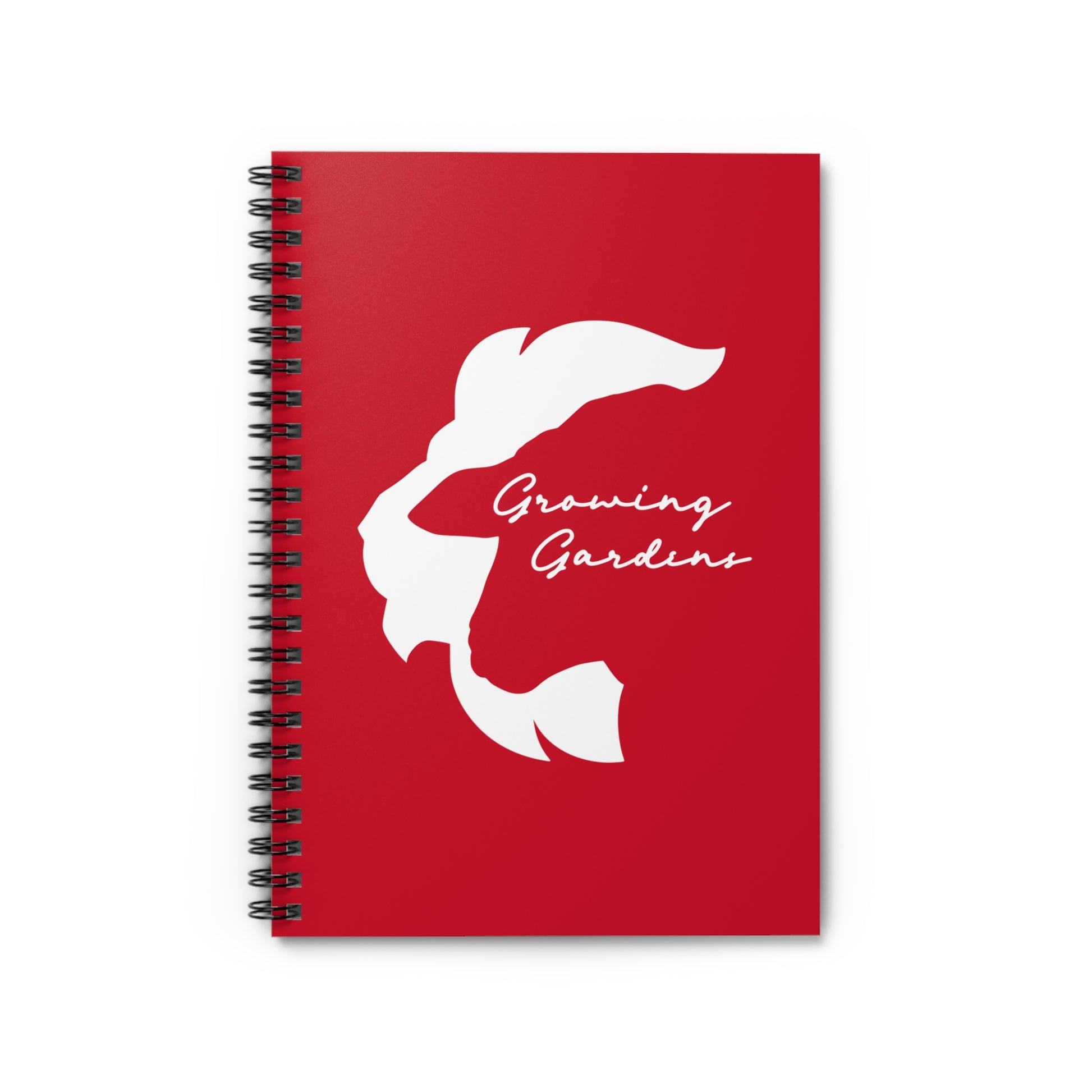 LL Design Spiral Notebook – White on Red