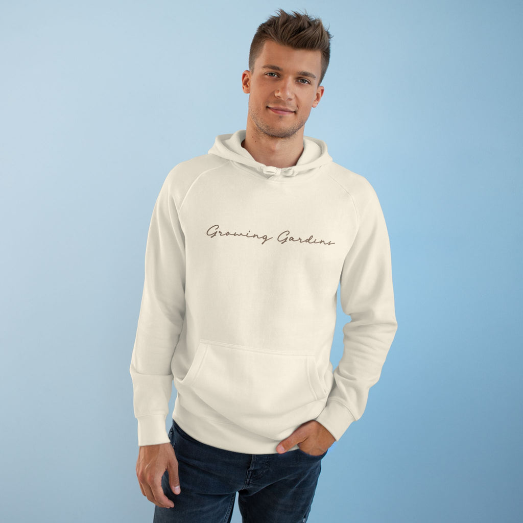 GG Script with Cross Hoodie - Ecru