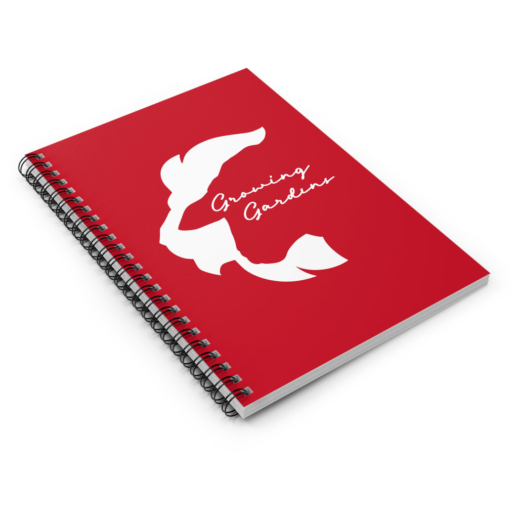 LL Design Spiral Notebook – White on Red