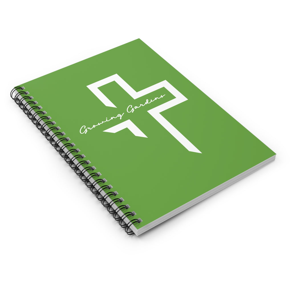 GG Cross Spiral Notebook – White on Green