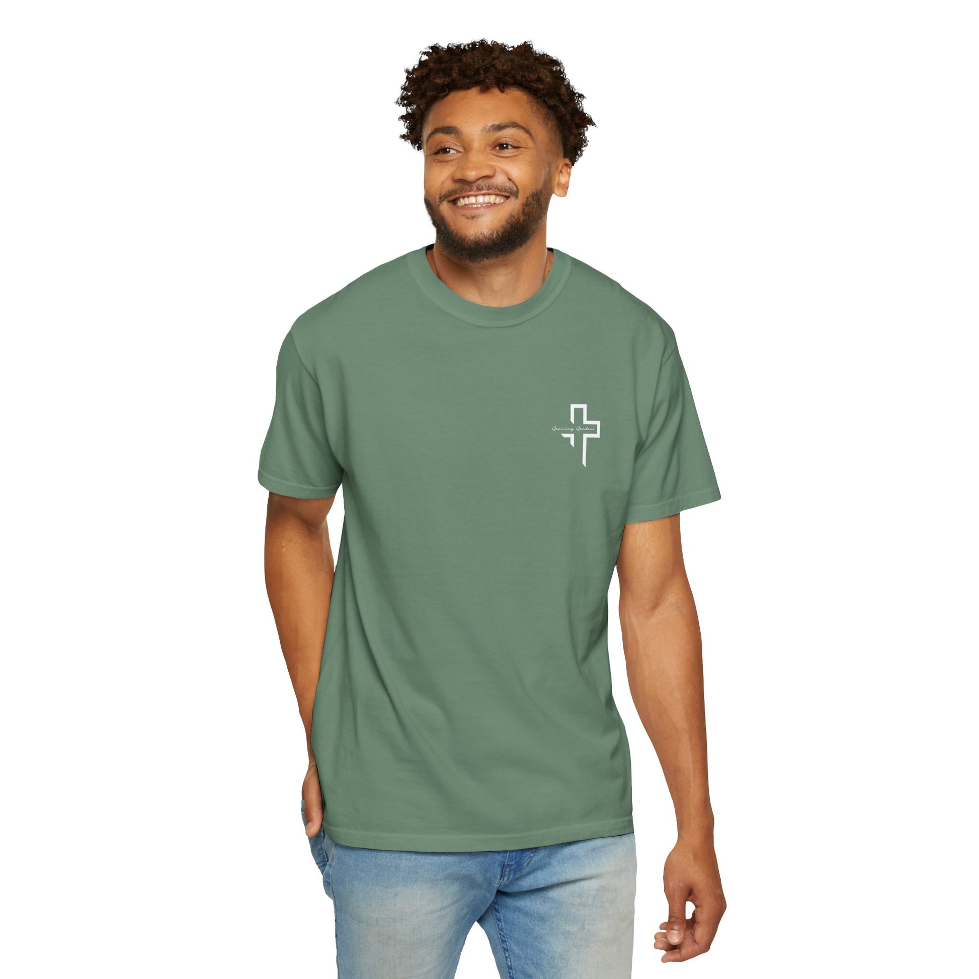 Quarter Chest GG Cross Tee - Light Green