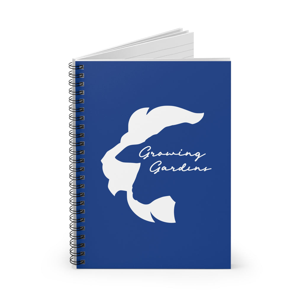 LL Design Spiral Notebook – White on Blue