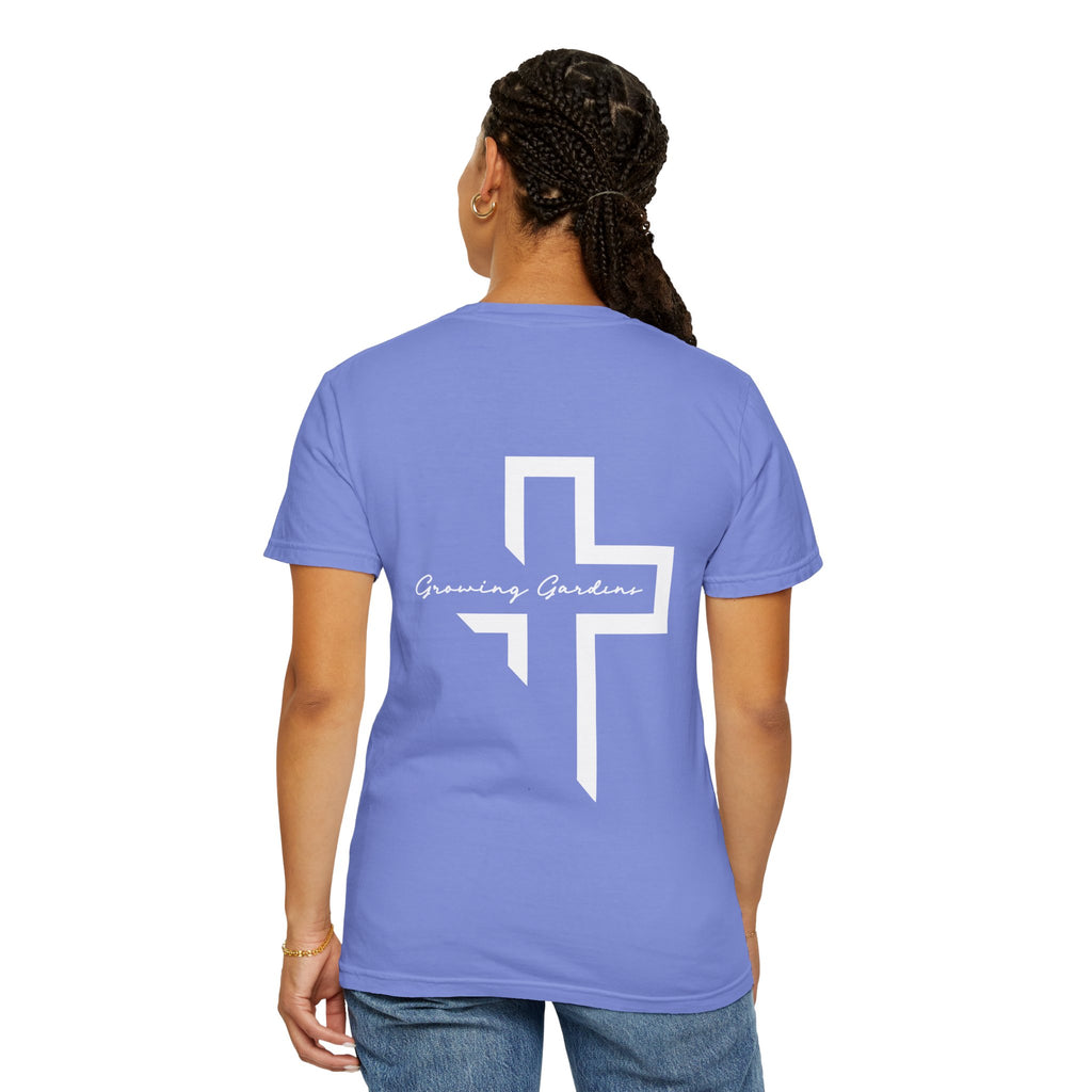 GG Script Tee with Cross - Bay Blue