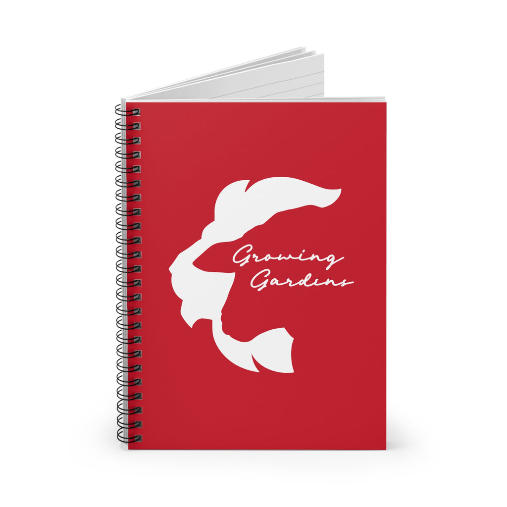 LL Design Spiral Notebook – White on Red