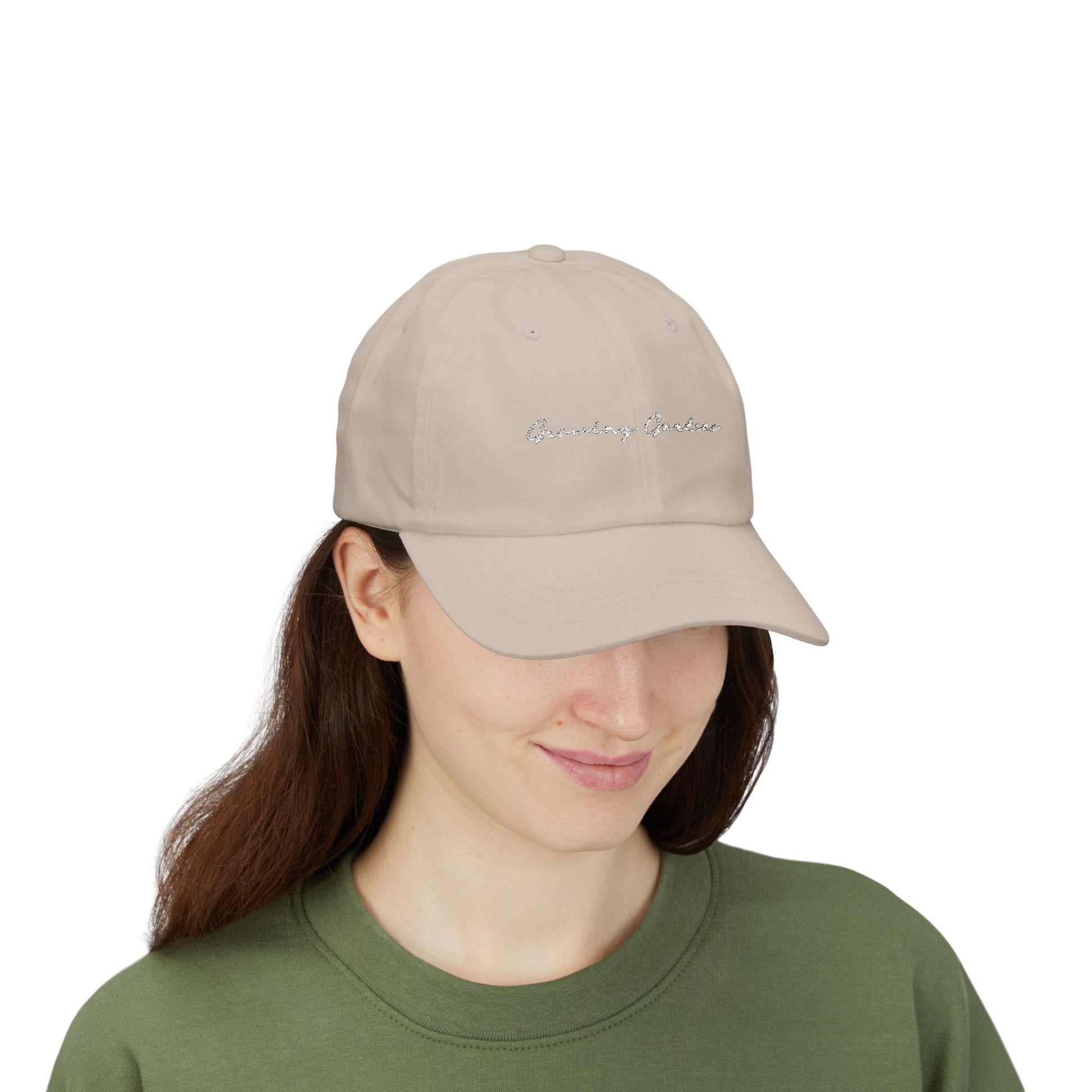 GG Script Classic Dad Cap - White on Stone