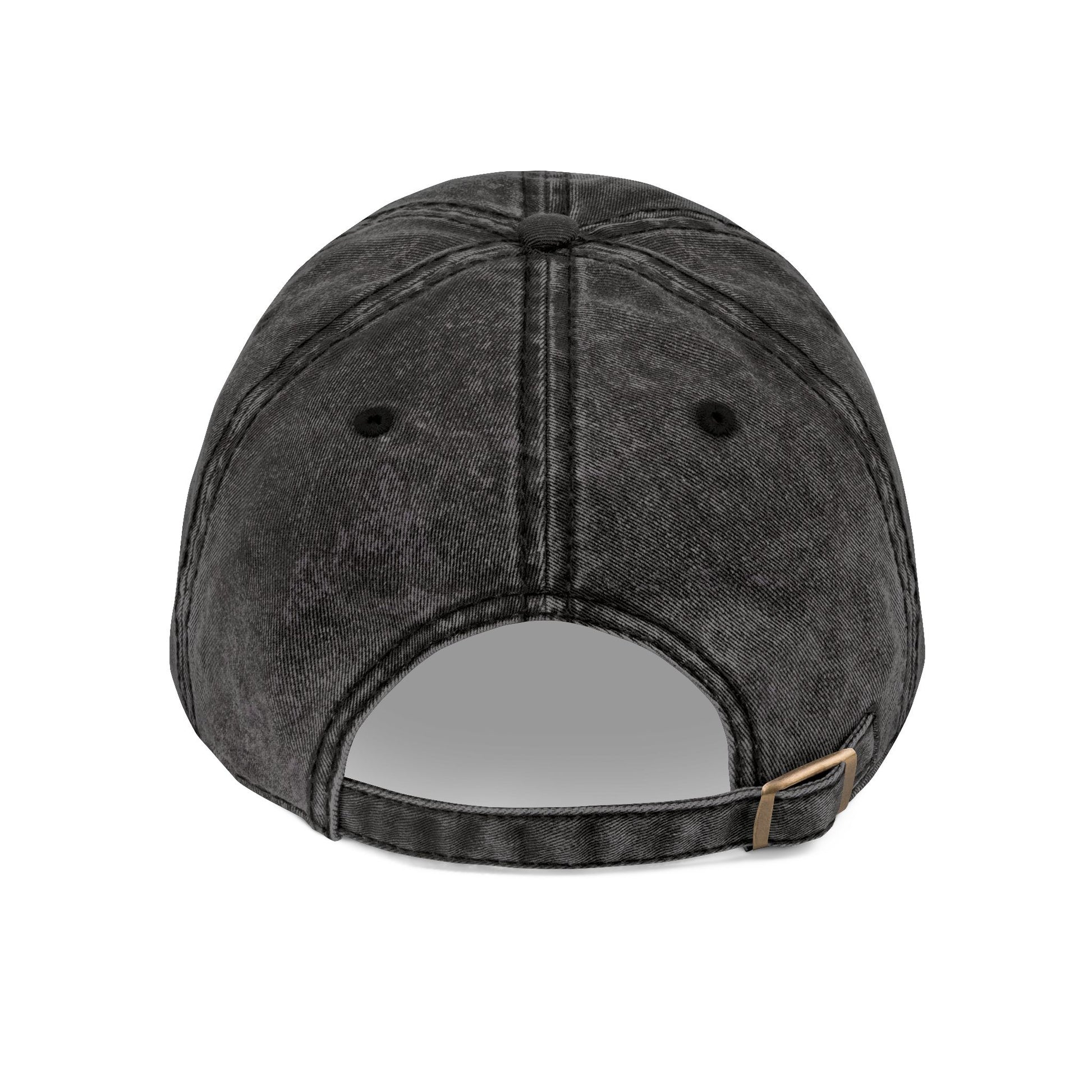 GG Script Embroidery Washed Hat, White on Black