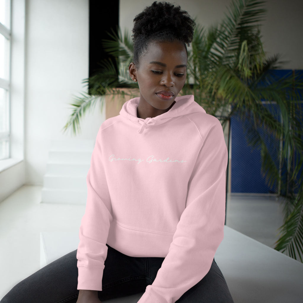 GG Script with Cross Hoodie - Pink