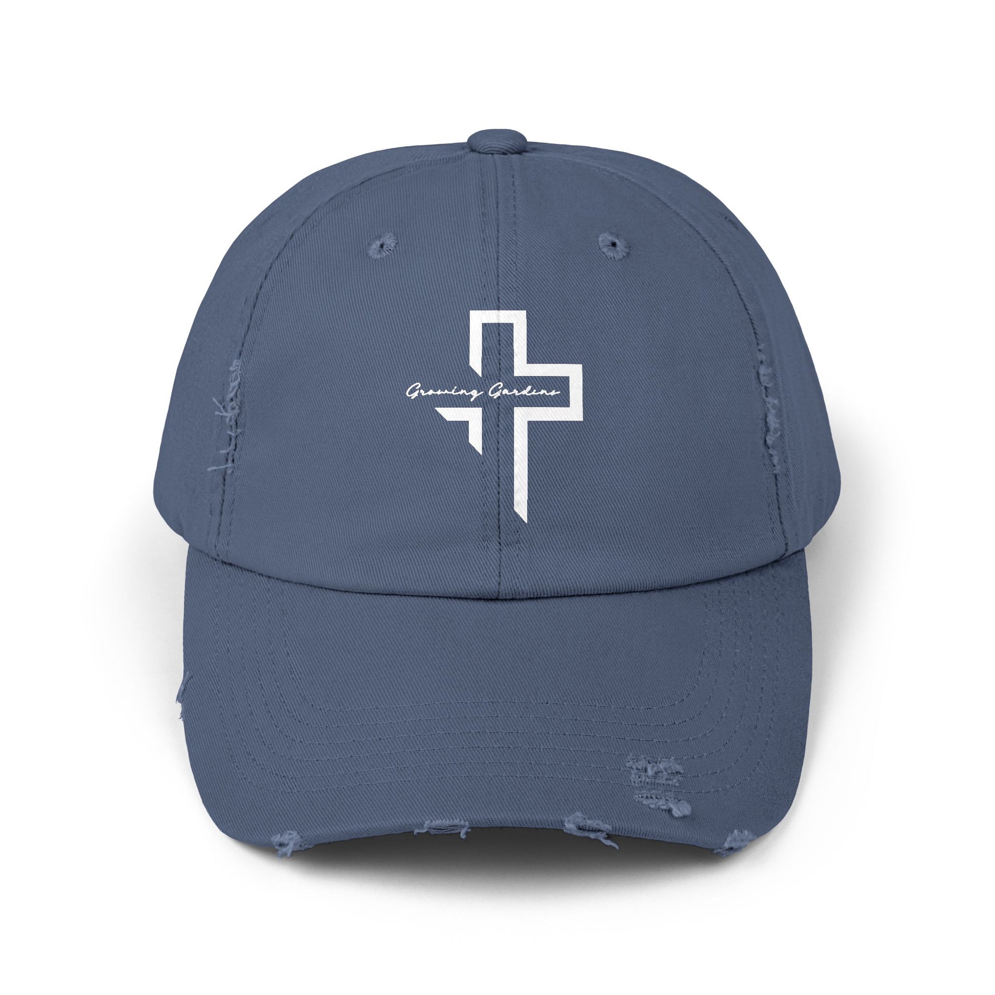 GG Cross Hat, White on Scotland Blue