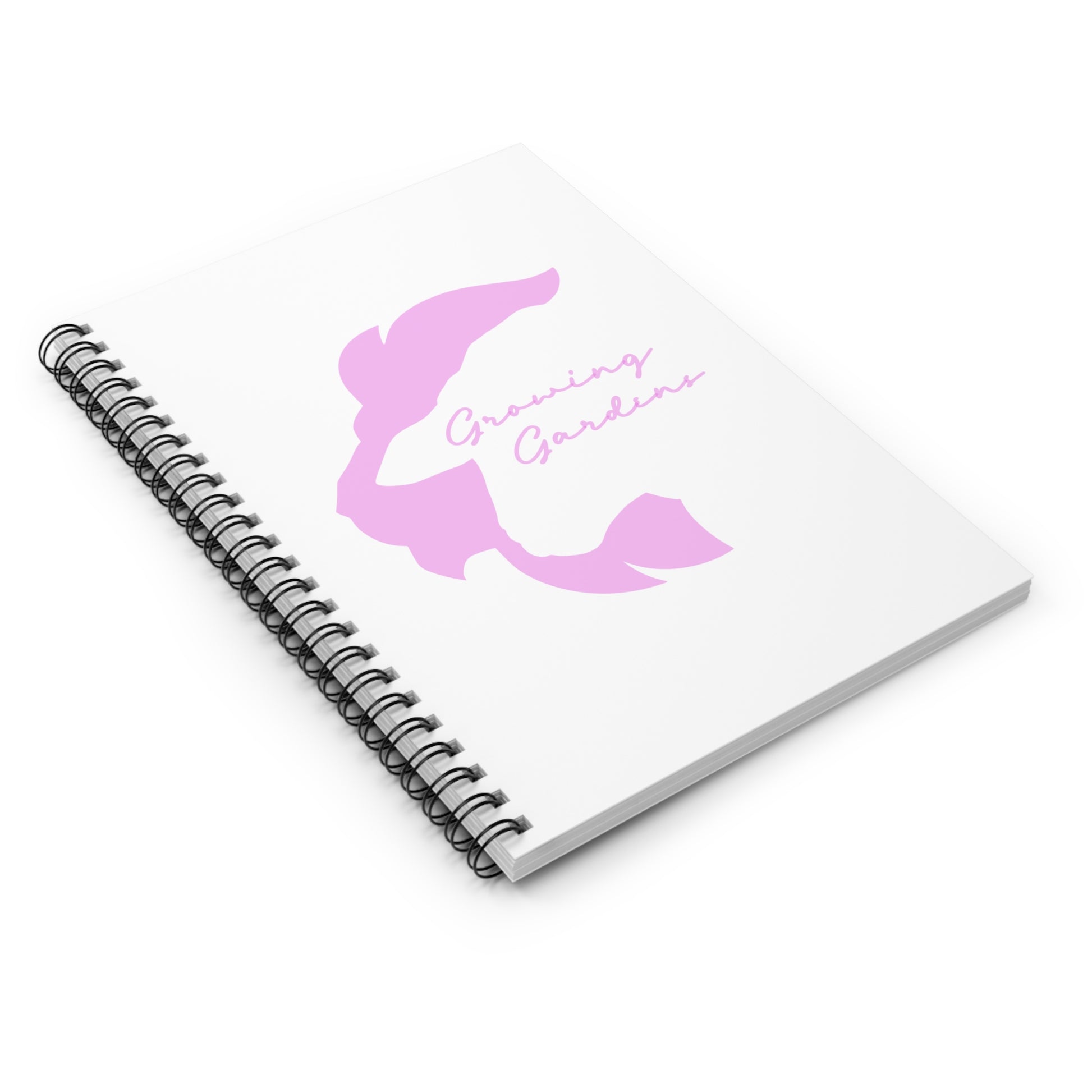 White Spiral Notebook with Pink LL Design