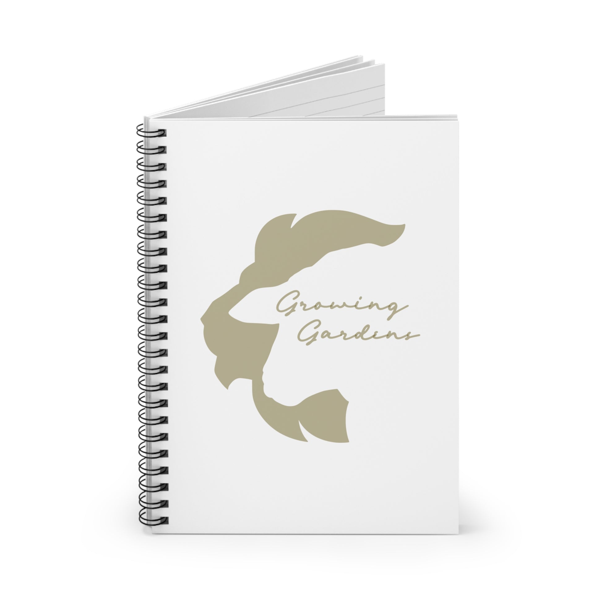 White Spiral Notebook with Bronze LL Design