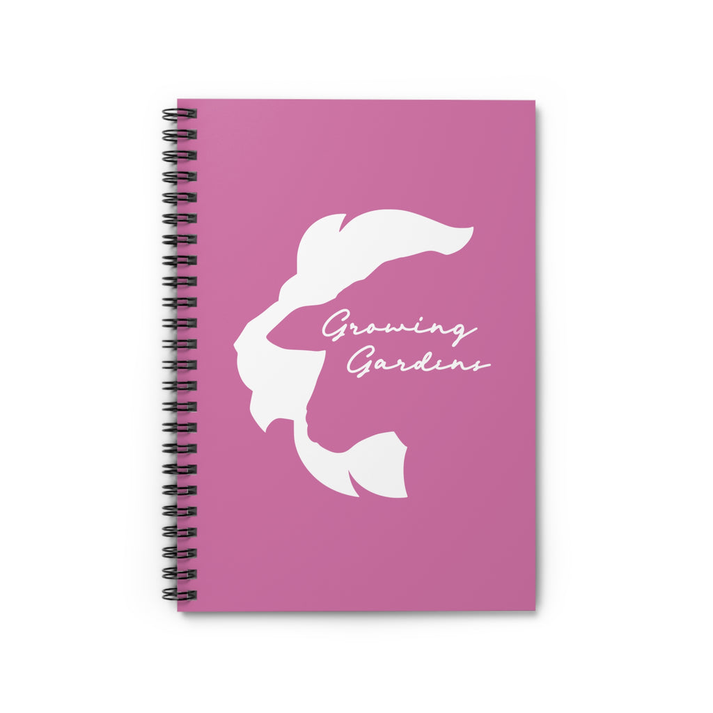 LL Design Spiral Notebook – White on Pink