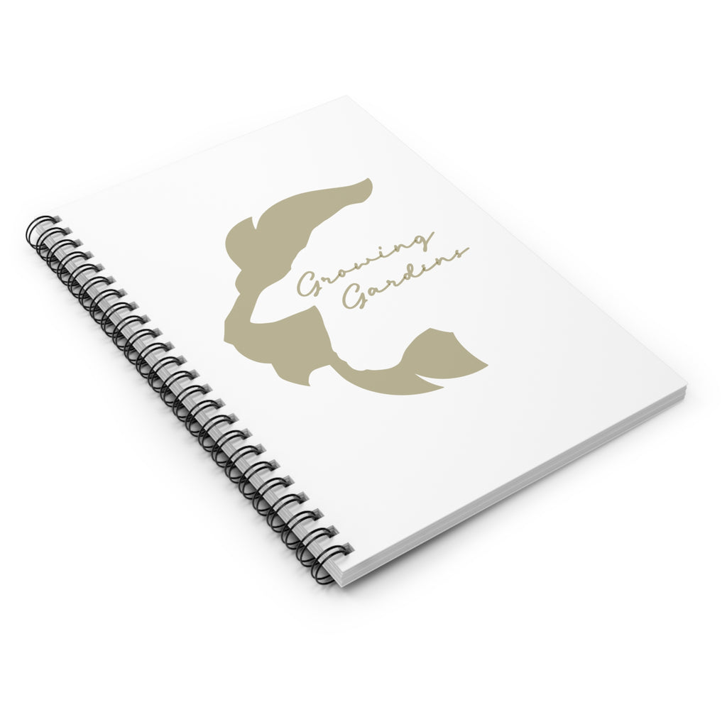 White Spiral Notebook with Bronze LL Design